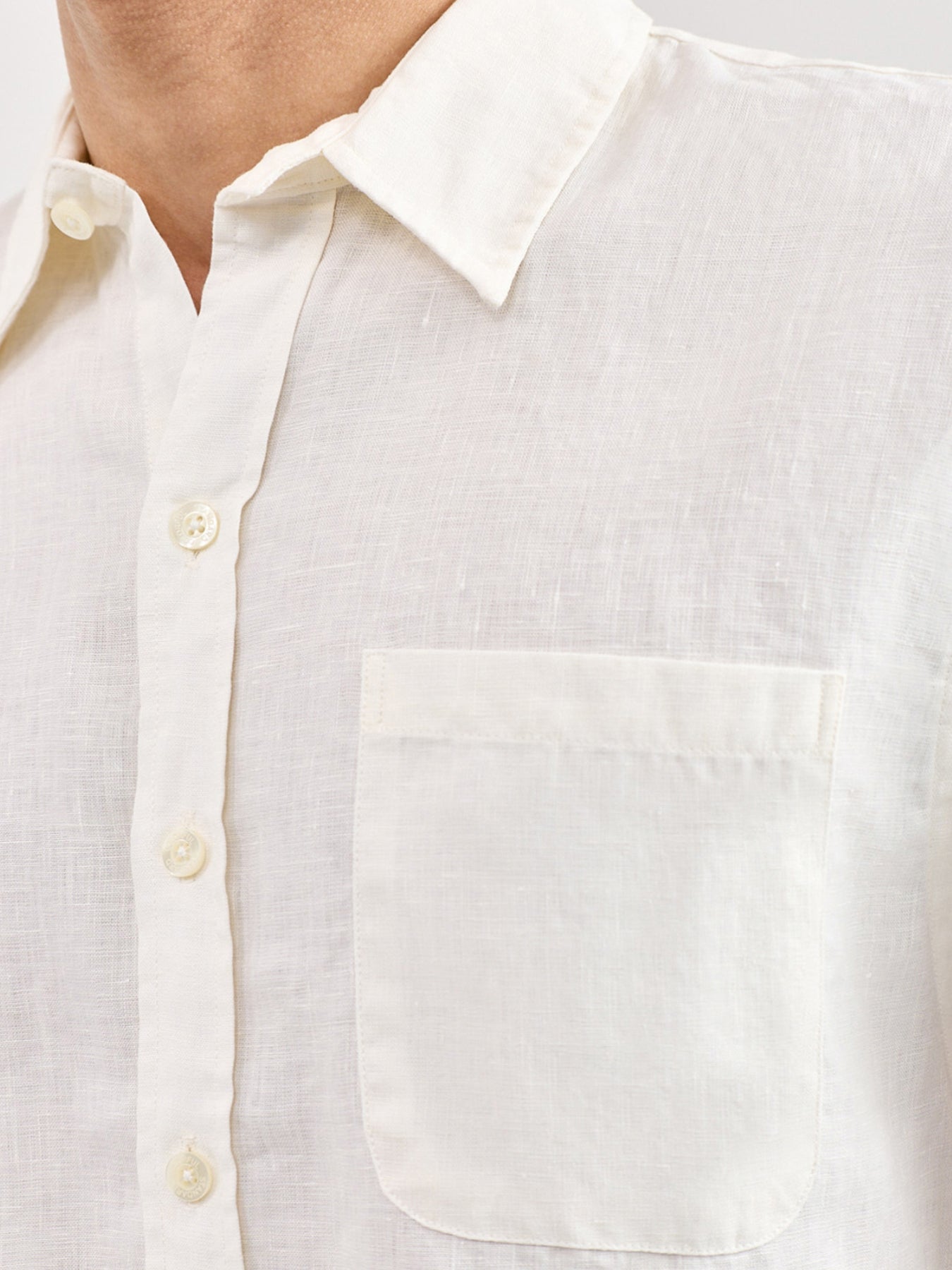 Linen Short Sleeve Shirt White
