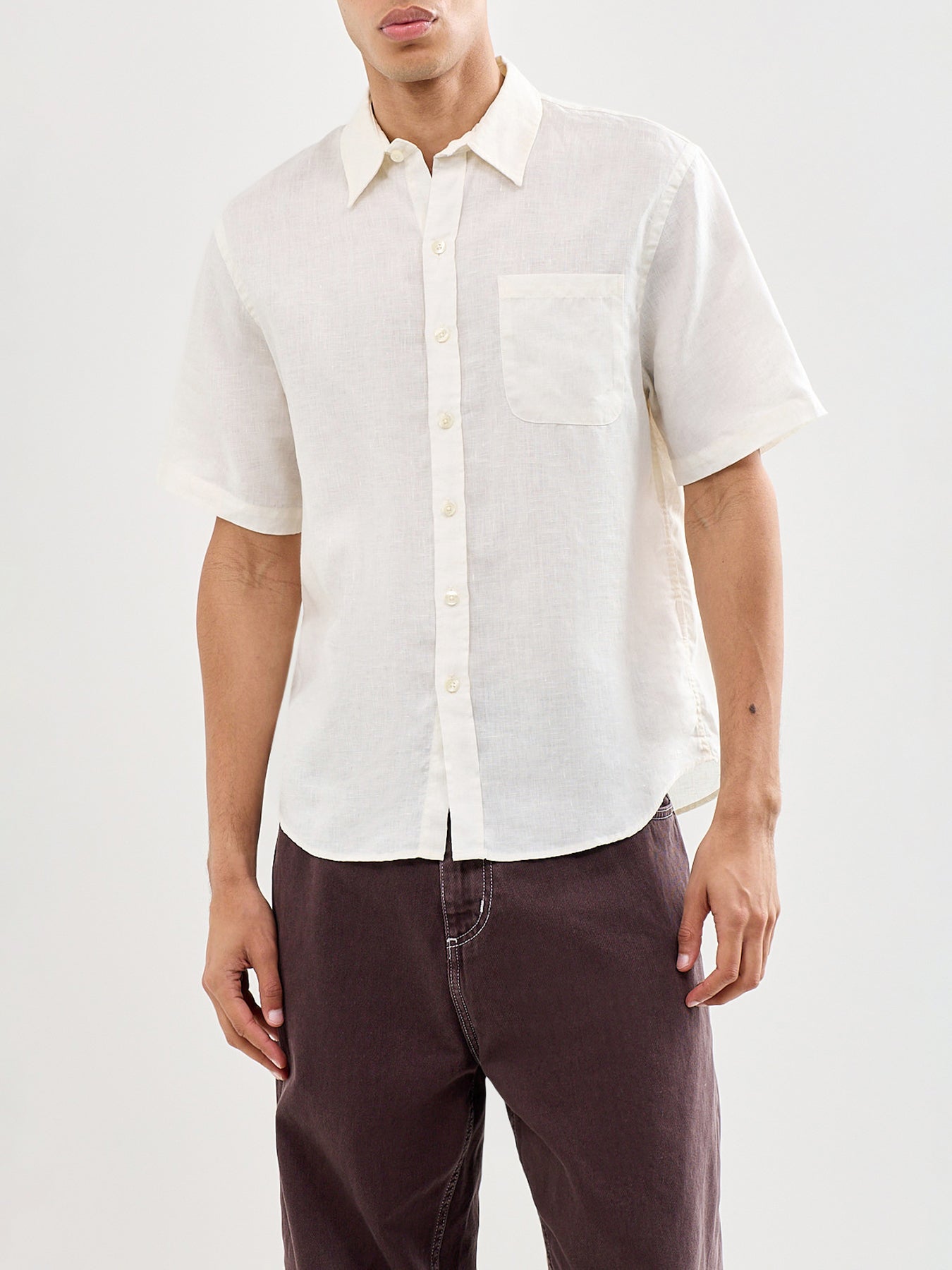 Linen Short Sleeve Shirt White
