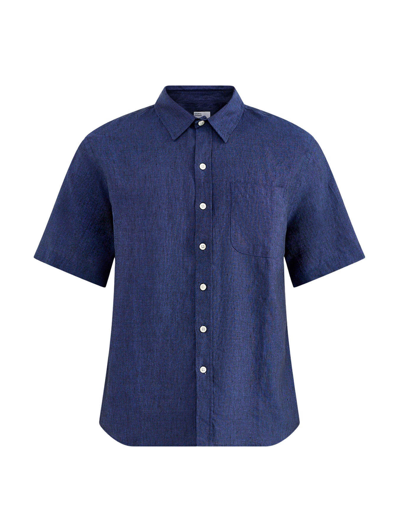 Linen Short Sleeve Shirt Blue