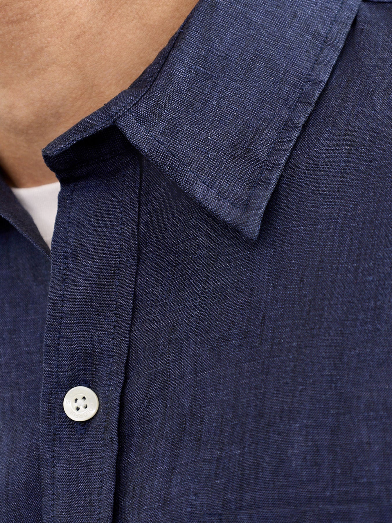 Linen Short Sleeve Shirt Navy