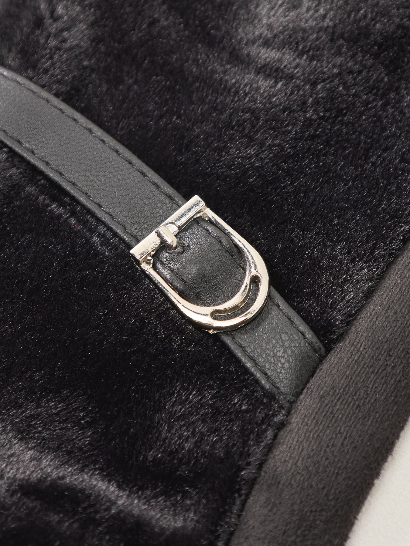 Evie Faux Fur Gloves Black