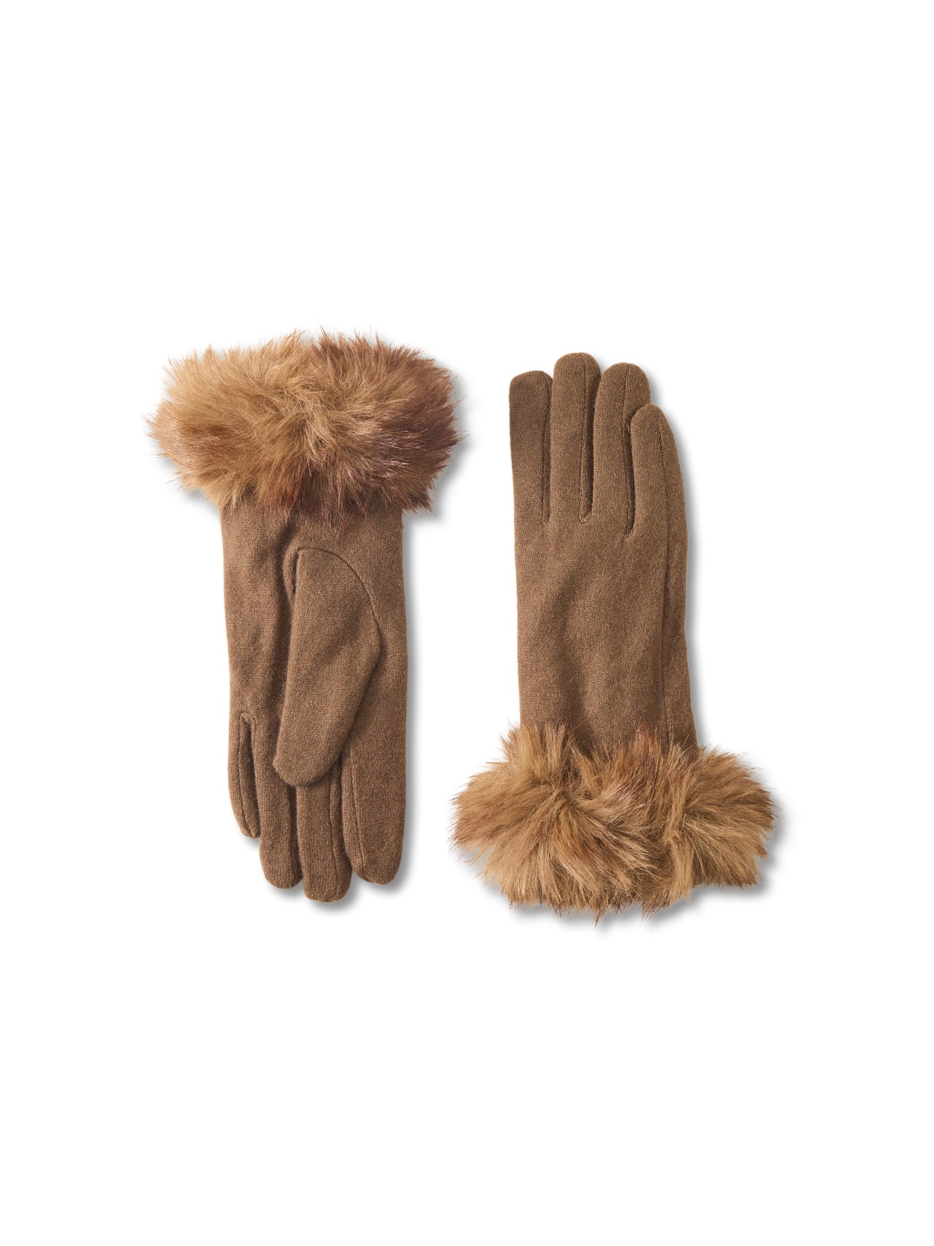 Corine Faux Fur Gloves Brown