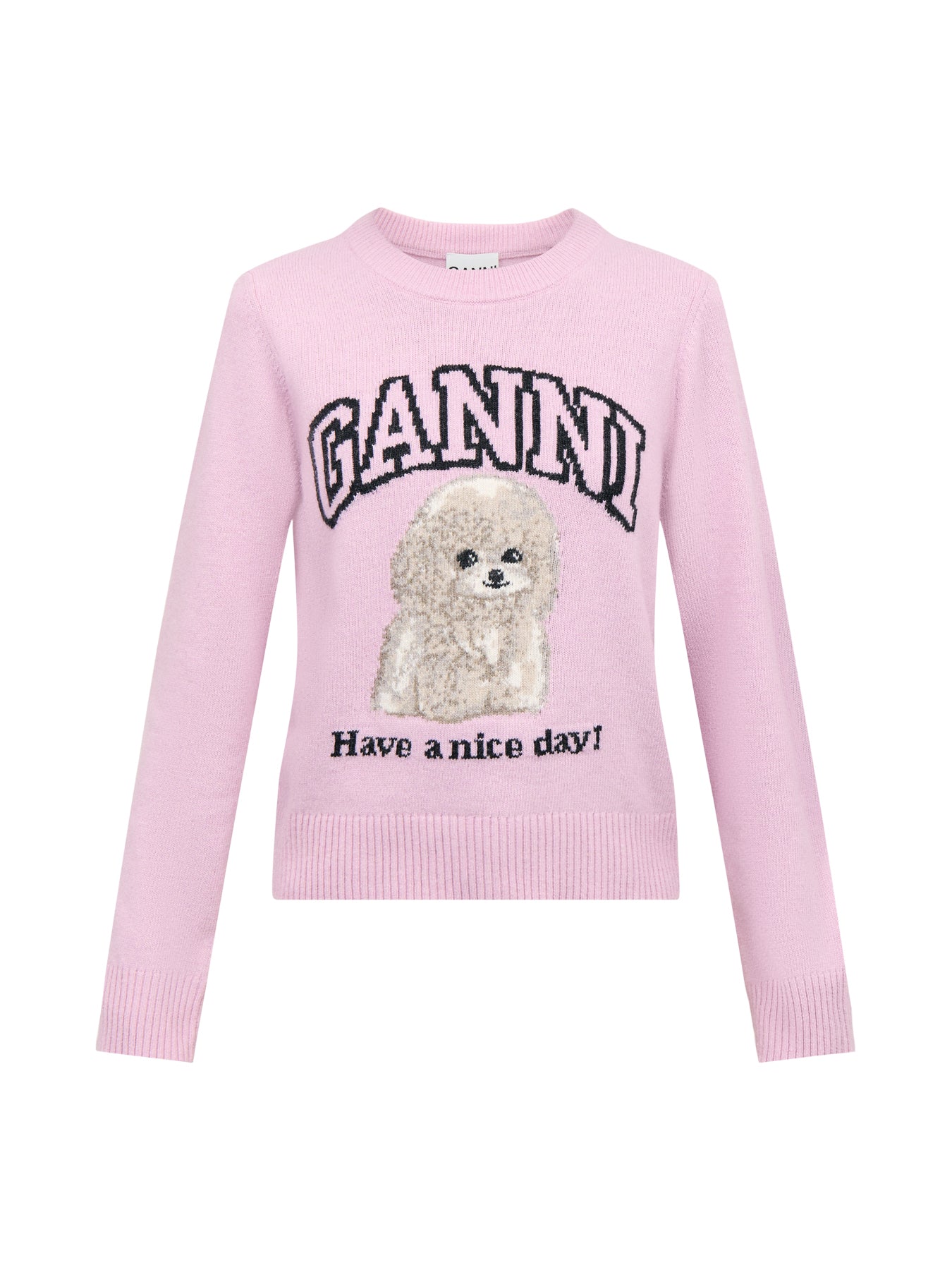 Graphic Wool Mix Poodle Crewneck