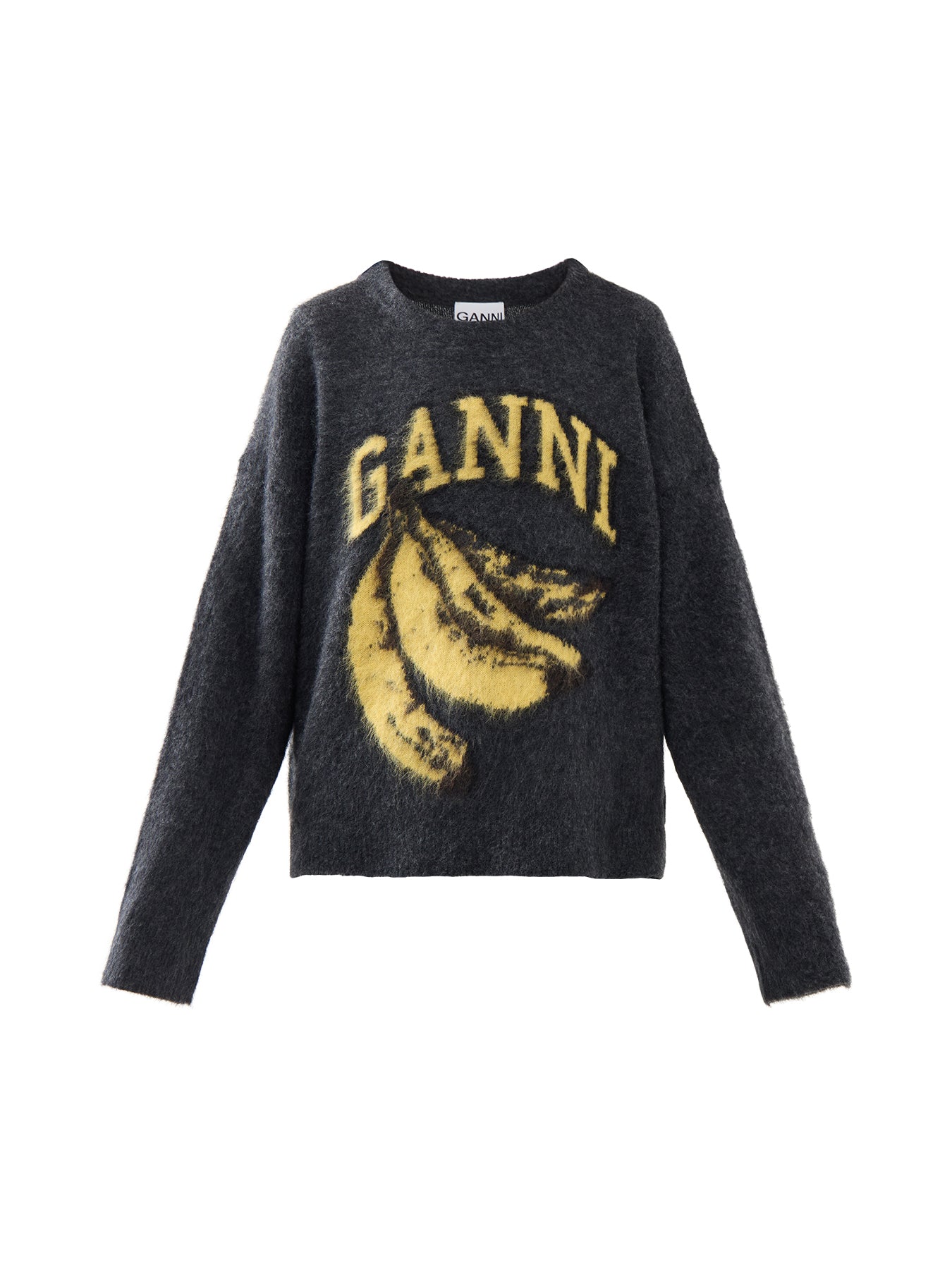 Fine Brushed Alpaca Banana Oversized O-Neck