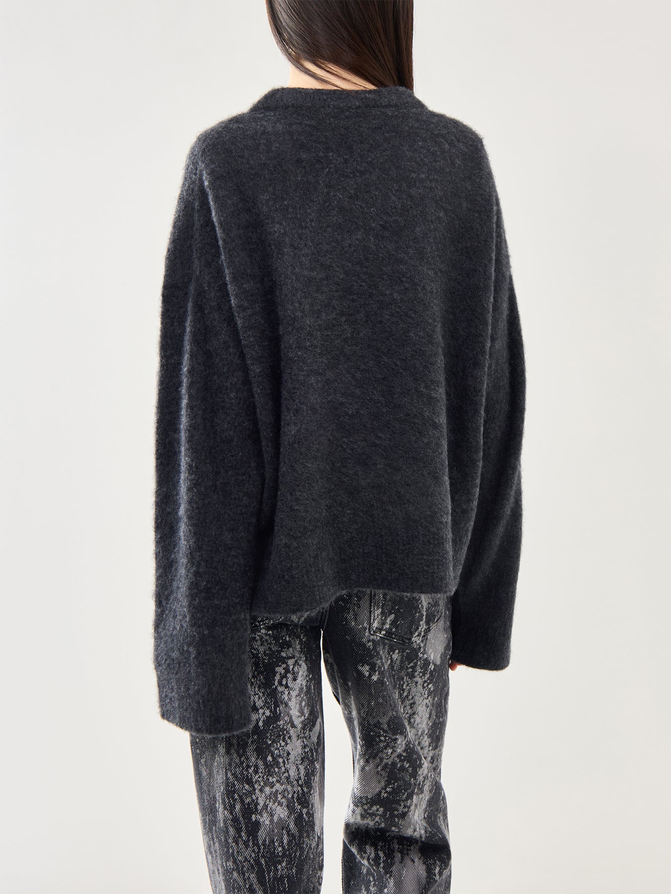 Fine Brushed Alpaca Banana Oversized O-Neck