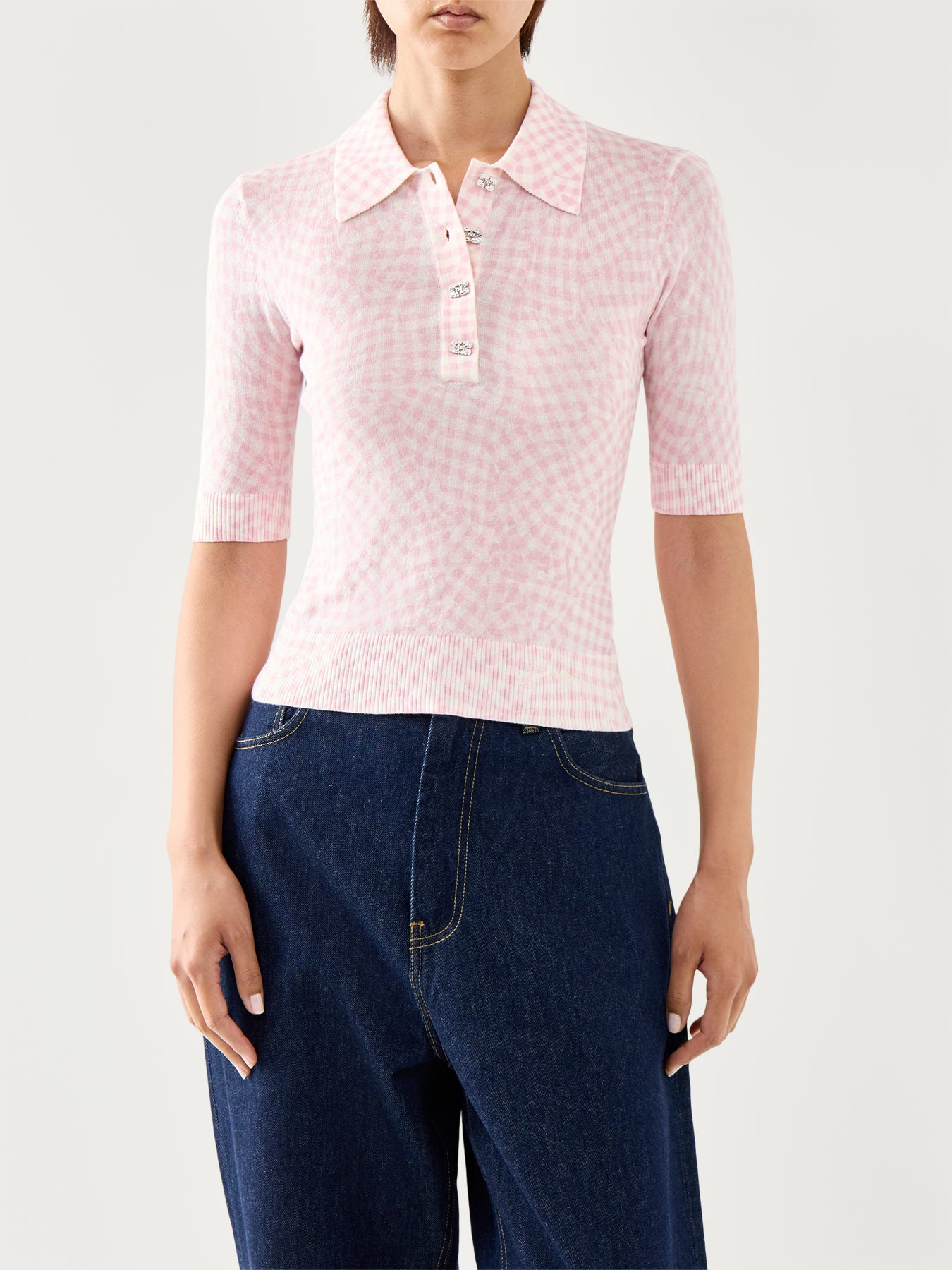 Sheer Cotton Printed Polo