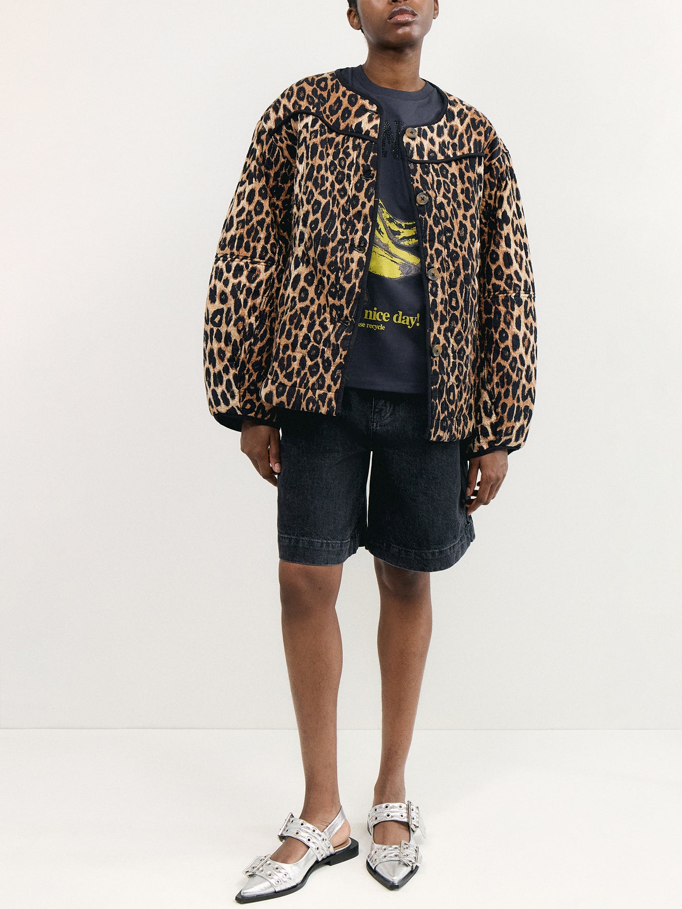 Basic Cotton Jersey Banana Relaxed T-shirt