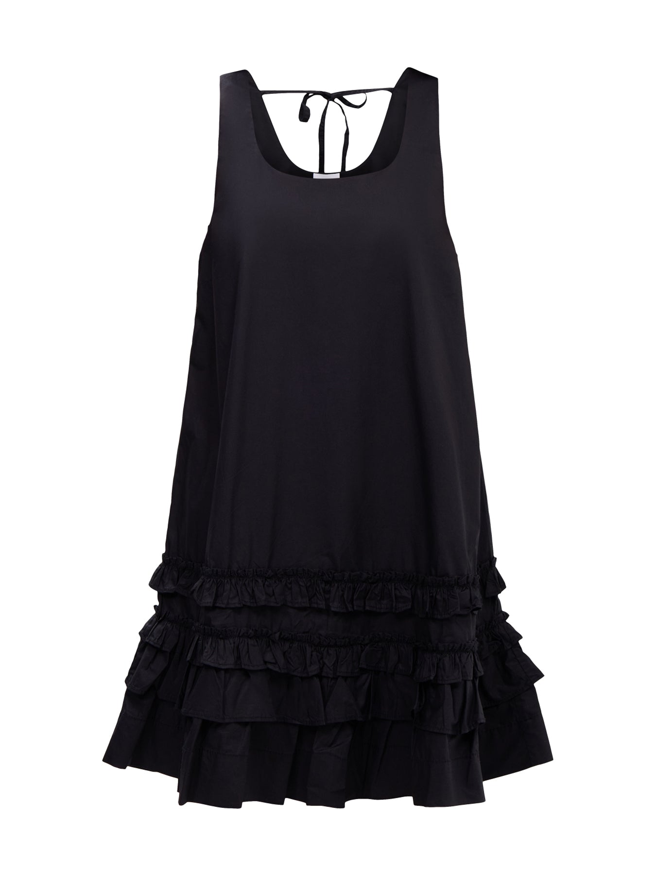 Cotton Poplin U-neck Mini Dress