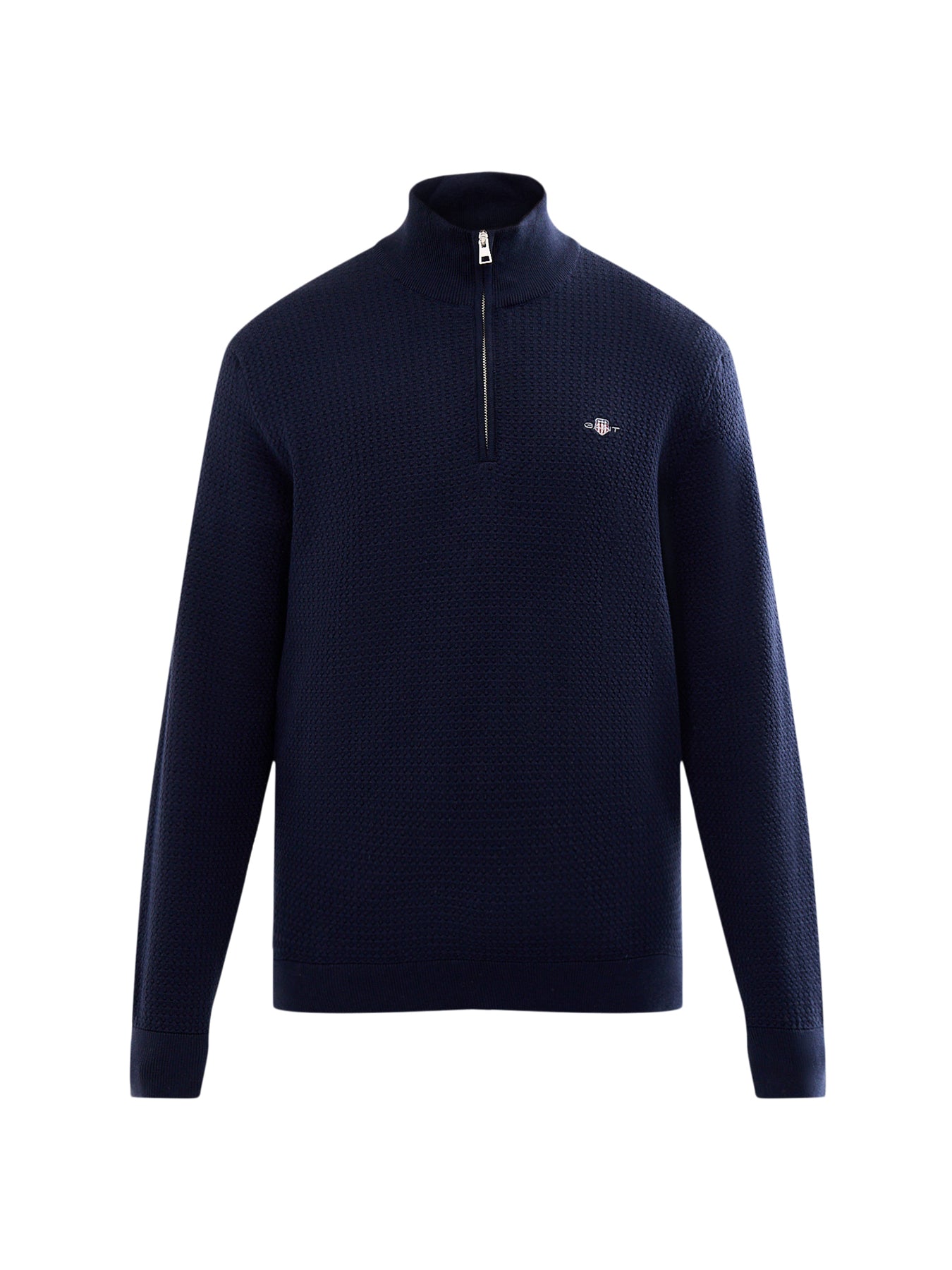 Textured Cotton 1/4 Zip Knitwear
