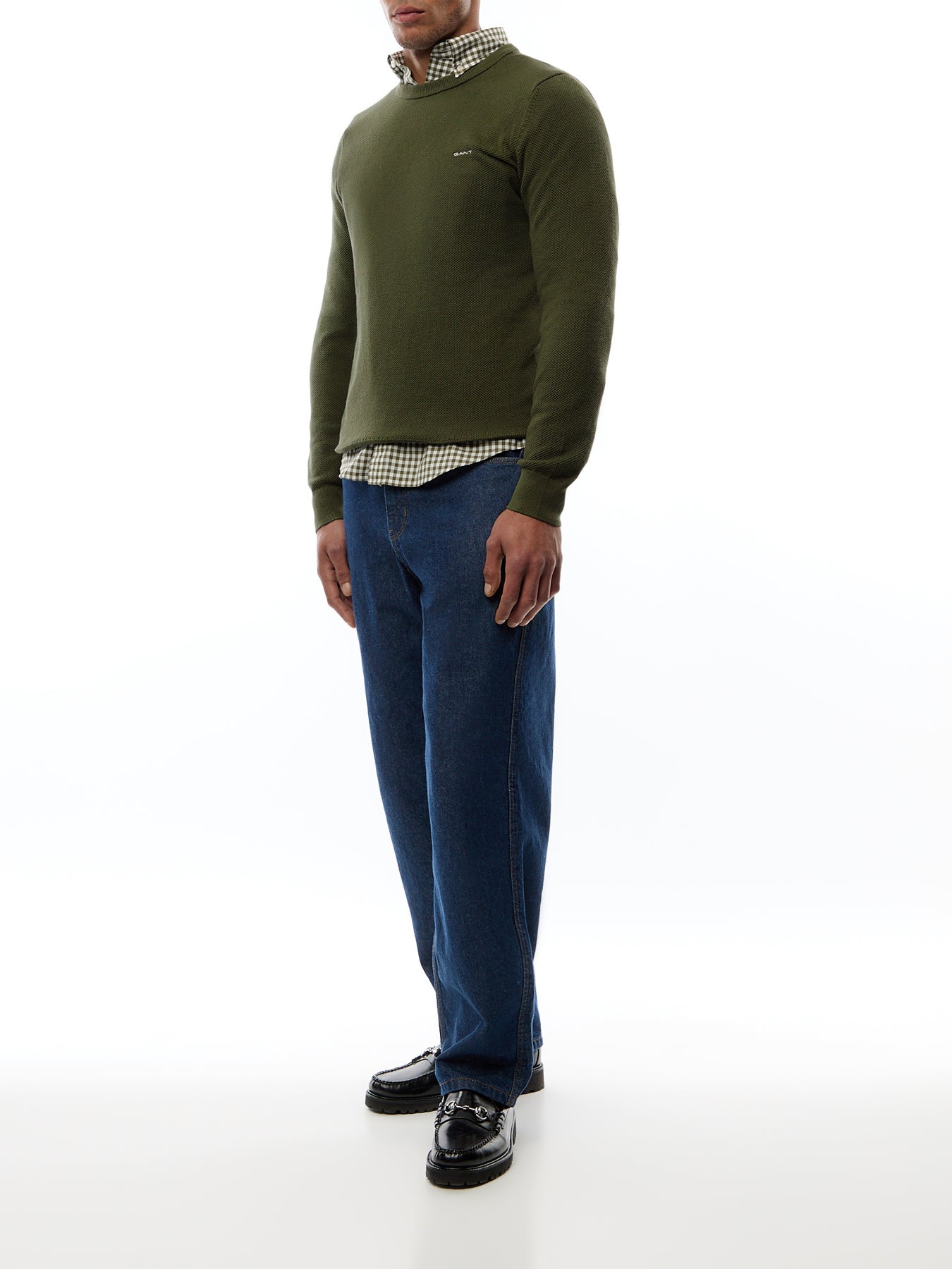 Cotton Pique C-Neck Knit