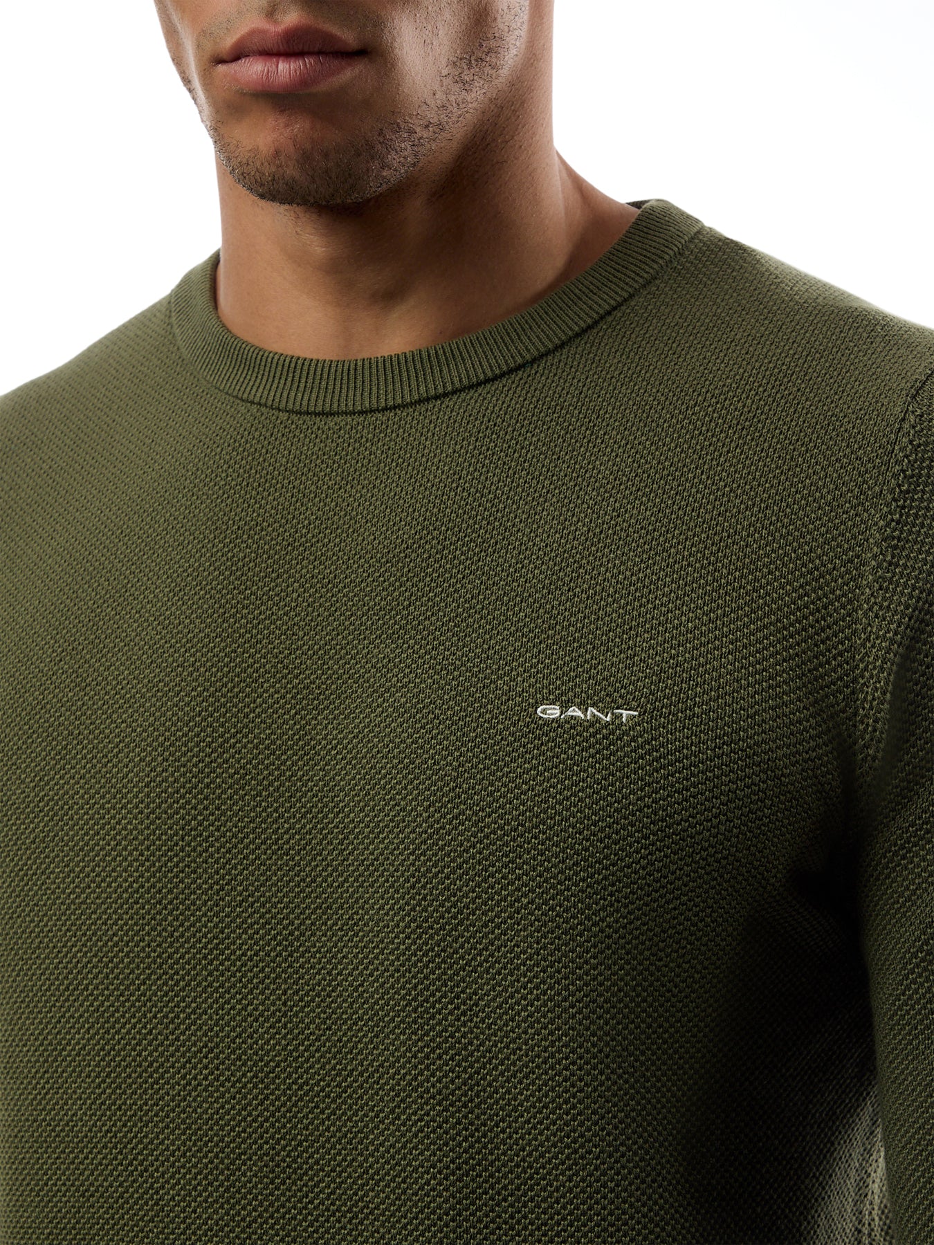 Cotton Pique C-Neck Knit