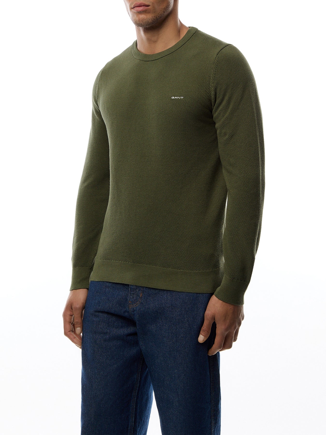 Cotton Pique C-Neck Knit