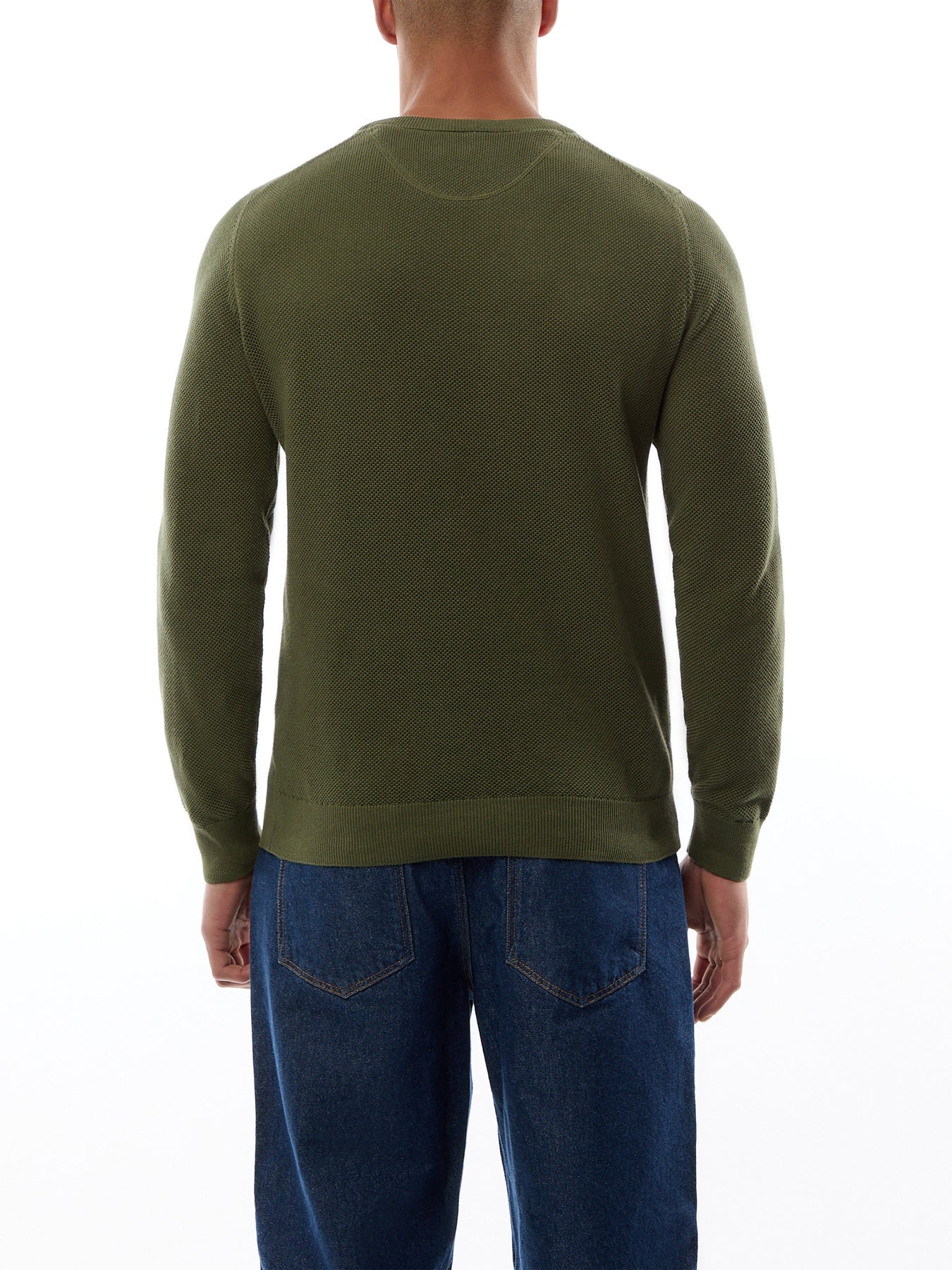 Cotton Pique C-Neck Knit