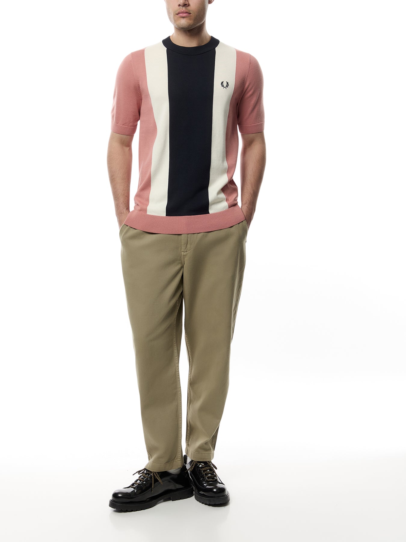 Vertical Stripe Knitted T-Shirt