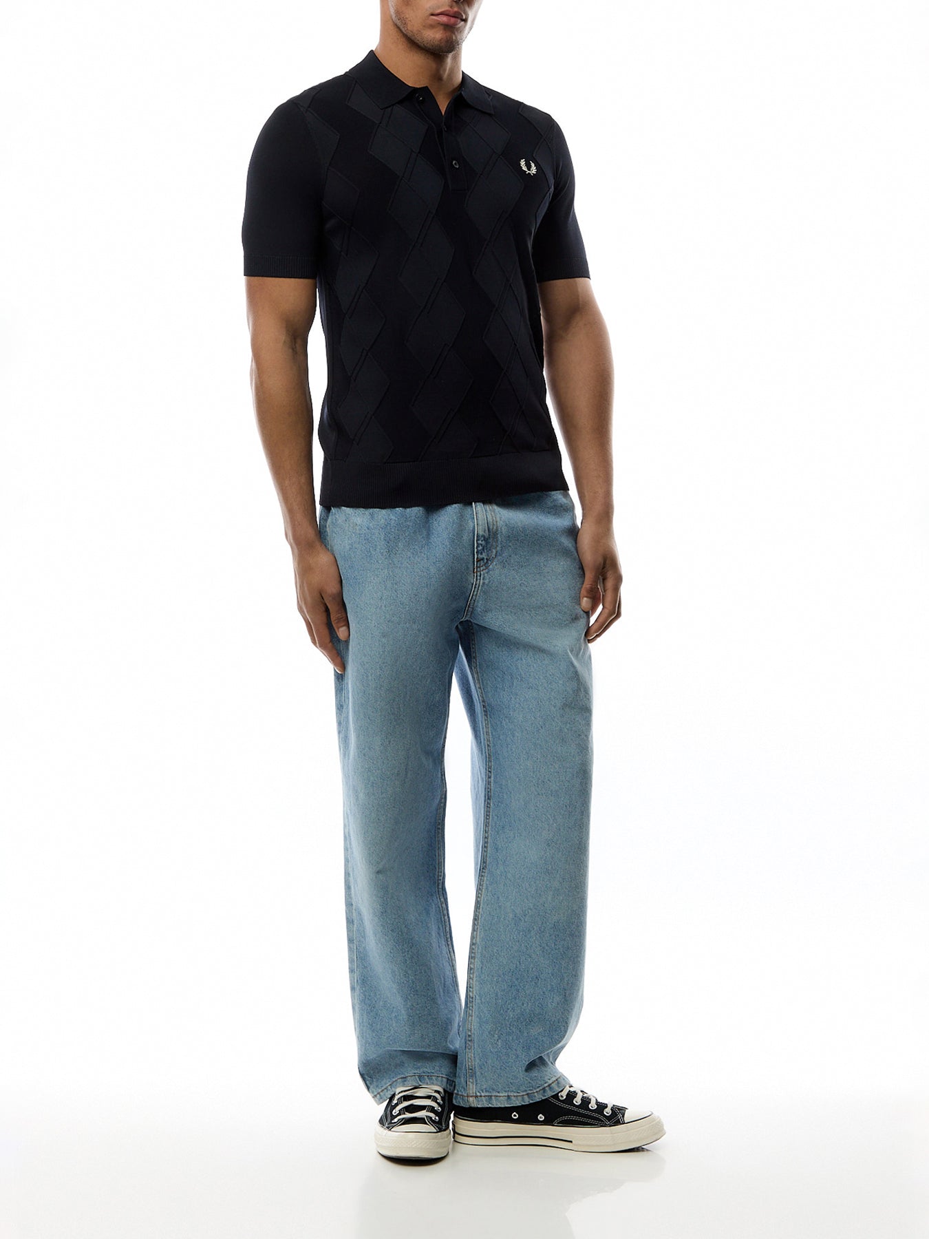 Cable Knitted Polo Shirt