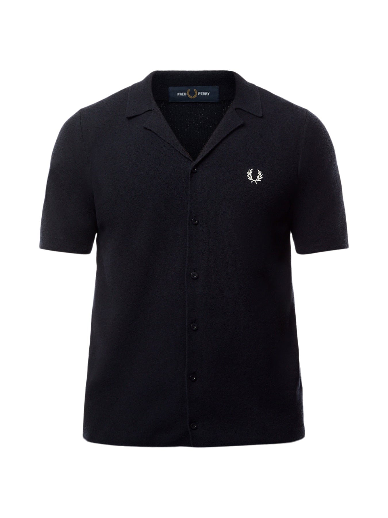 Revere Collar Knitted Short Sleeves Shirt