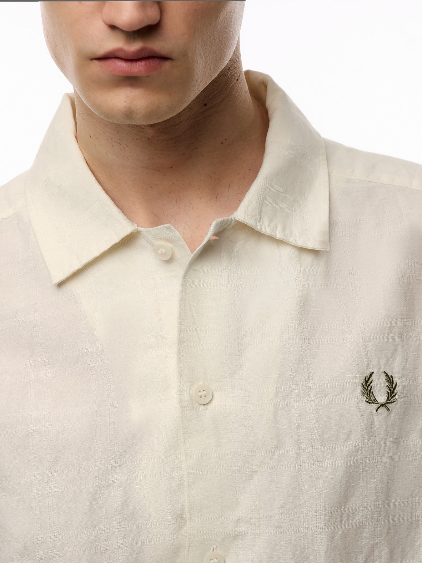 Jacquard Linen Blend S/S Shirt