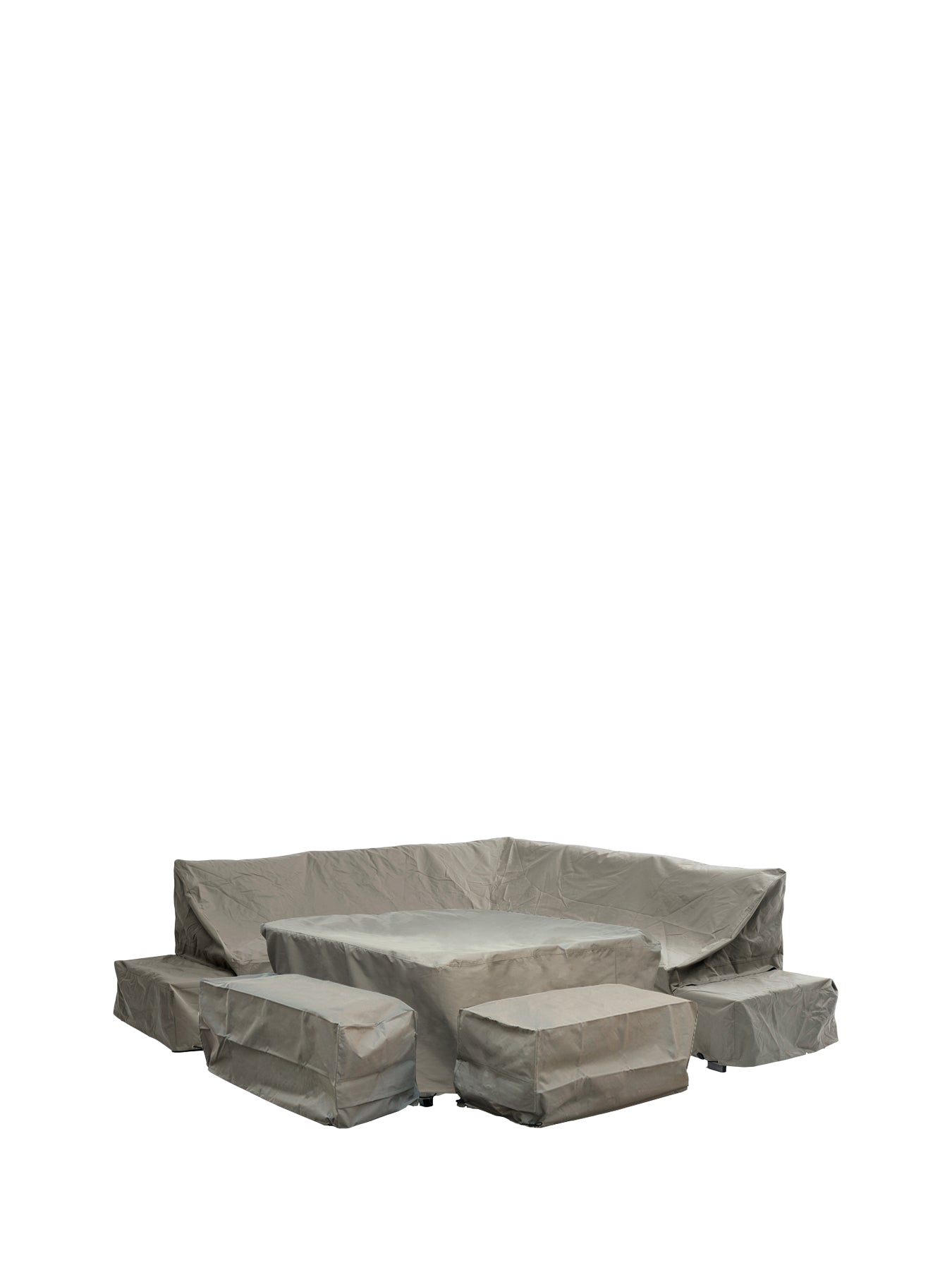 Vilamoura Square Modular Sofa with Square Piston Table & 2 Benches Set Covers - Khaki