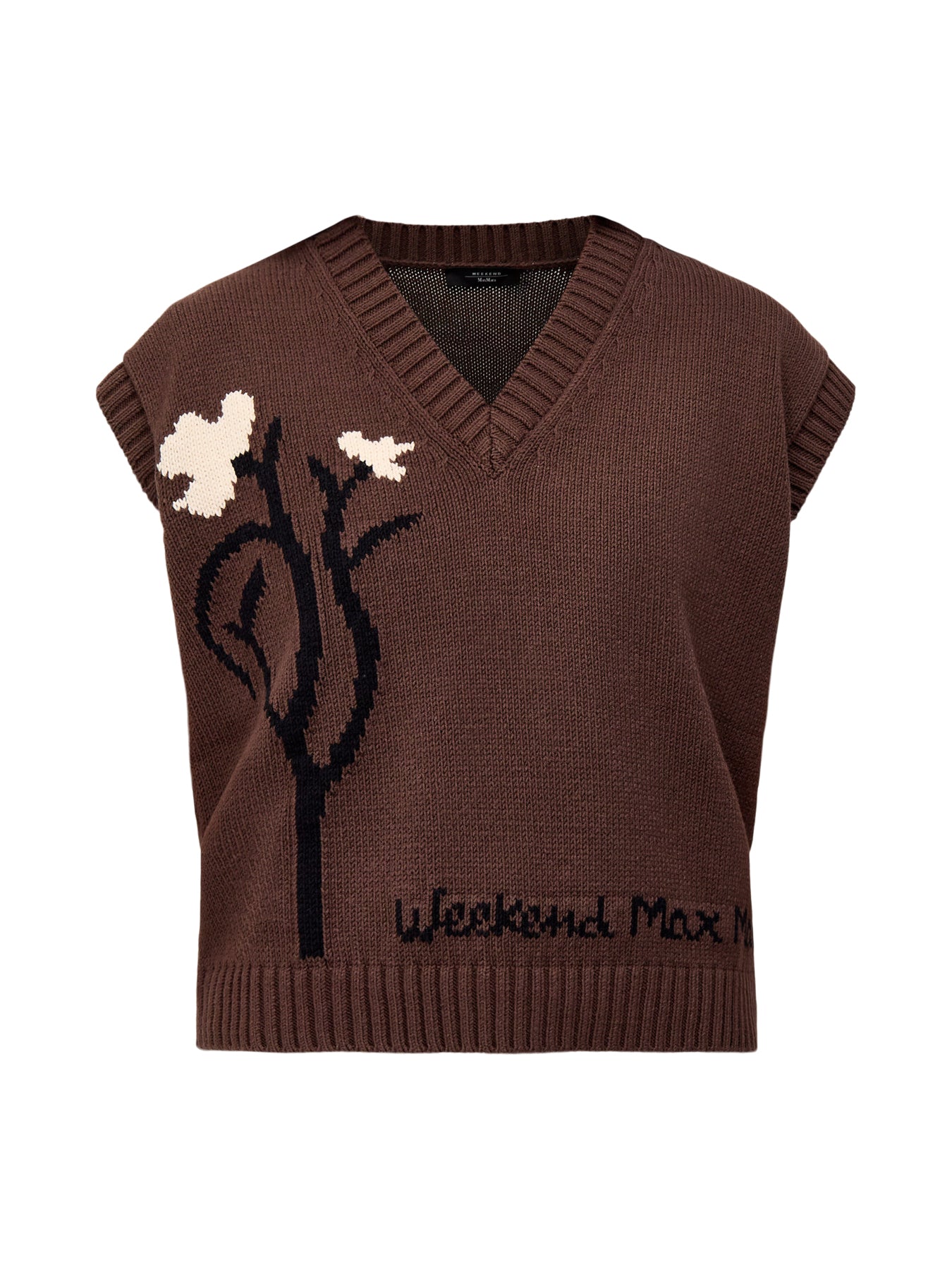 Weekend Crusca Waistcoat Knit With Flower