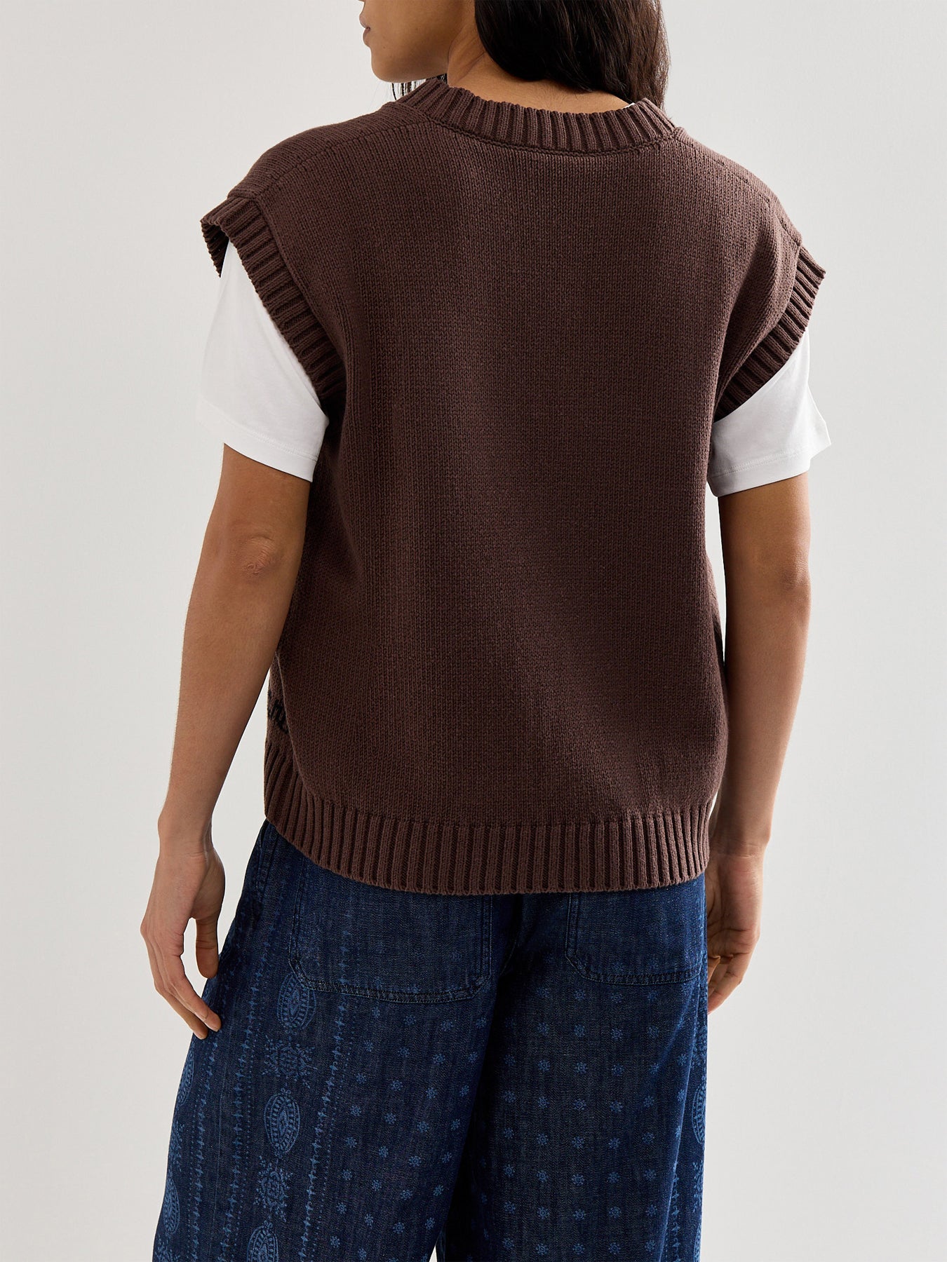 Weekend Crusca Waistcoat Knit With Flower