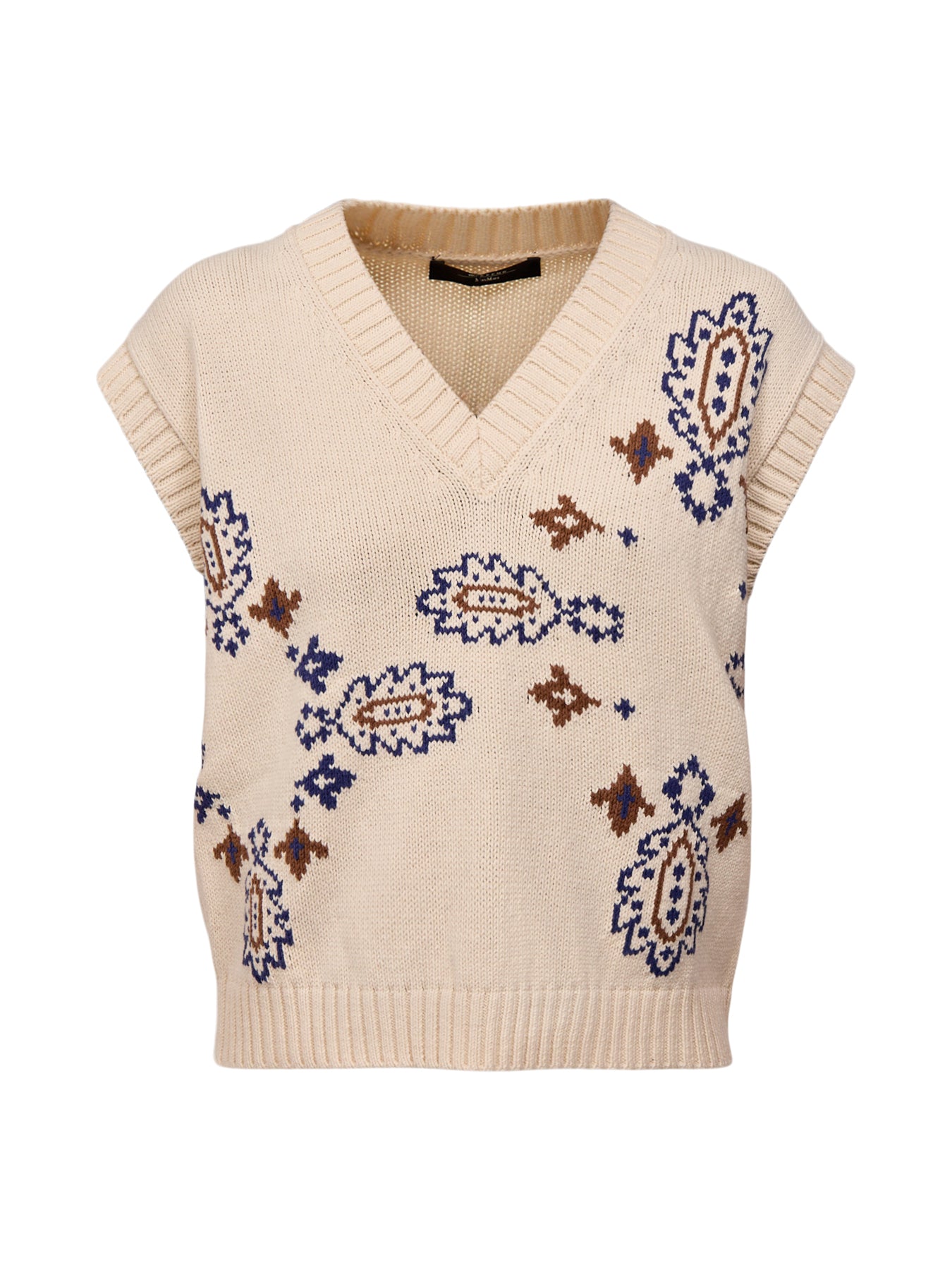 Weekend Crusca Waistcoat Knit With Bandana Print