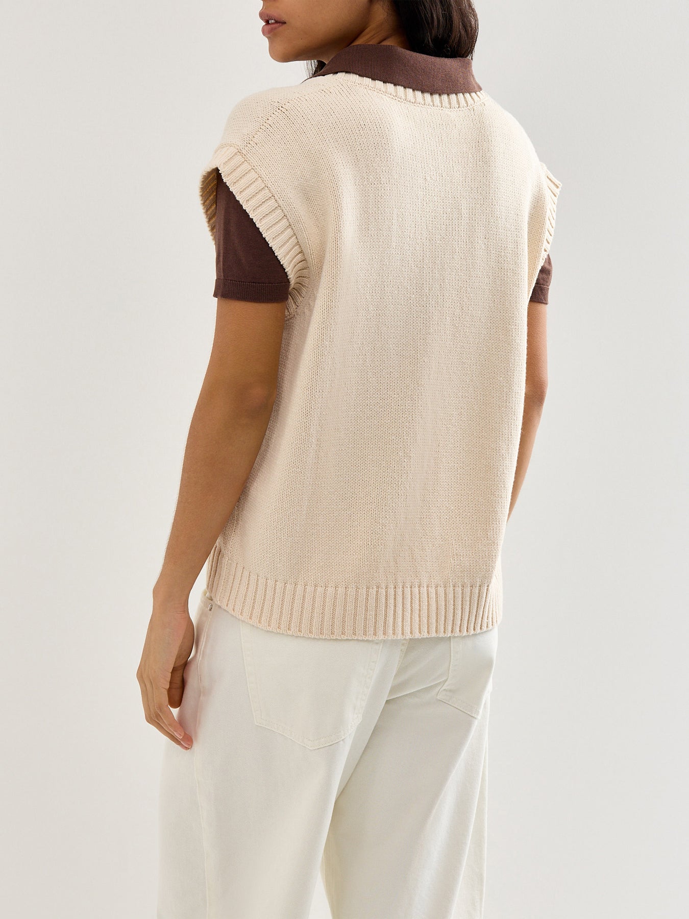 Weekend Crusca Waistcoat Knit With Bandana Print