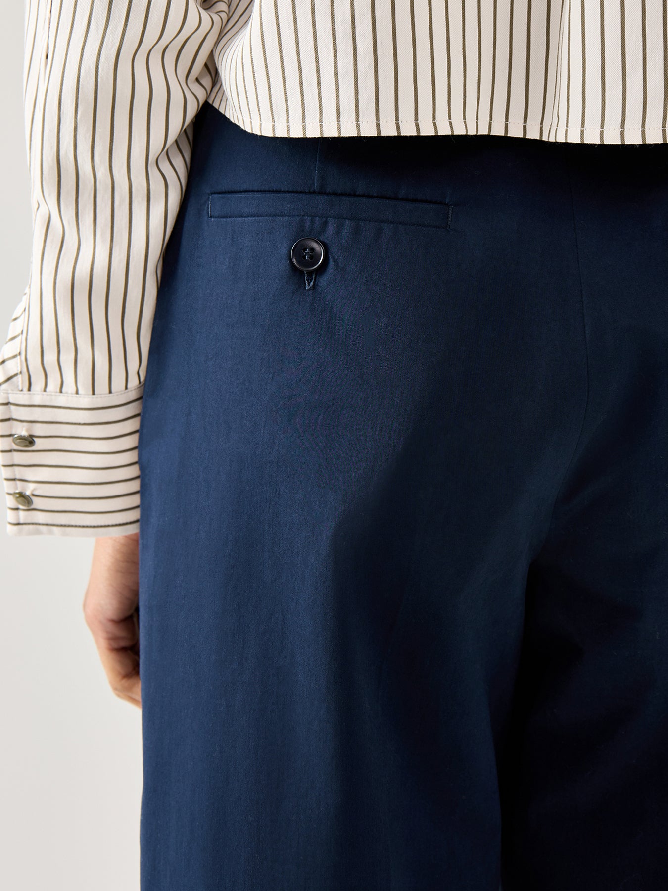 Urial Tailored Wide Leg Cropped Trouser Blue