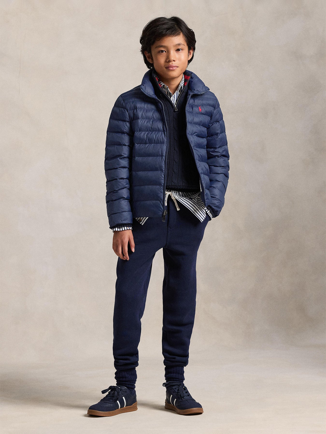 Zipped Padded Jacket Navy