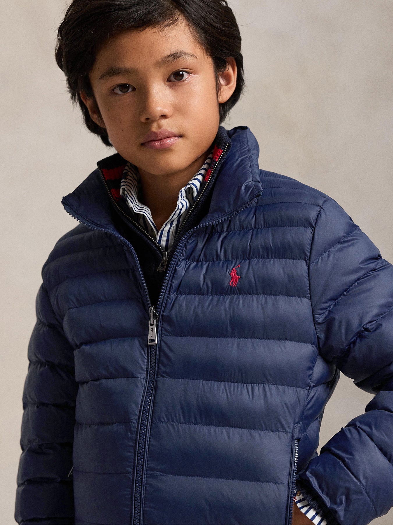 Zipped Padded Jacket Navy