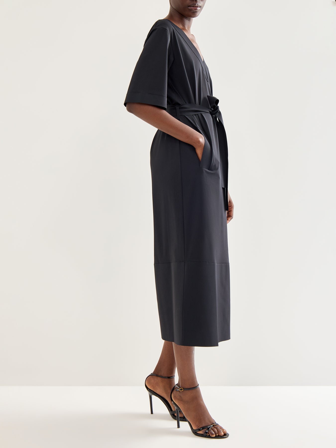 Onagro Nylon Stretch Dress Black