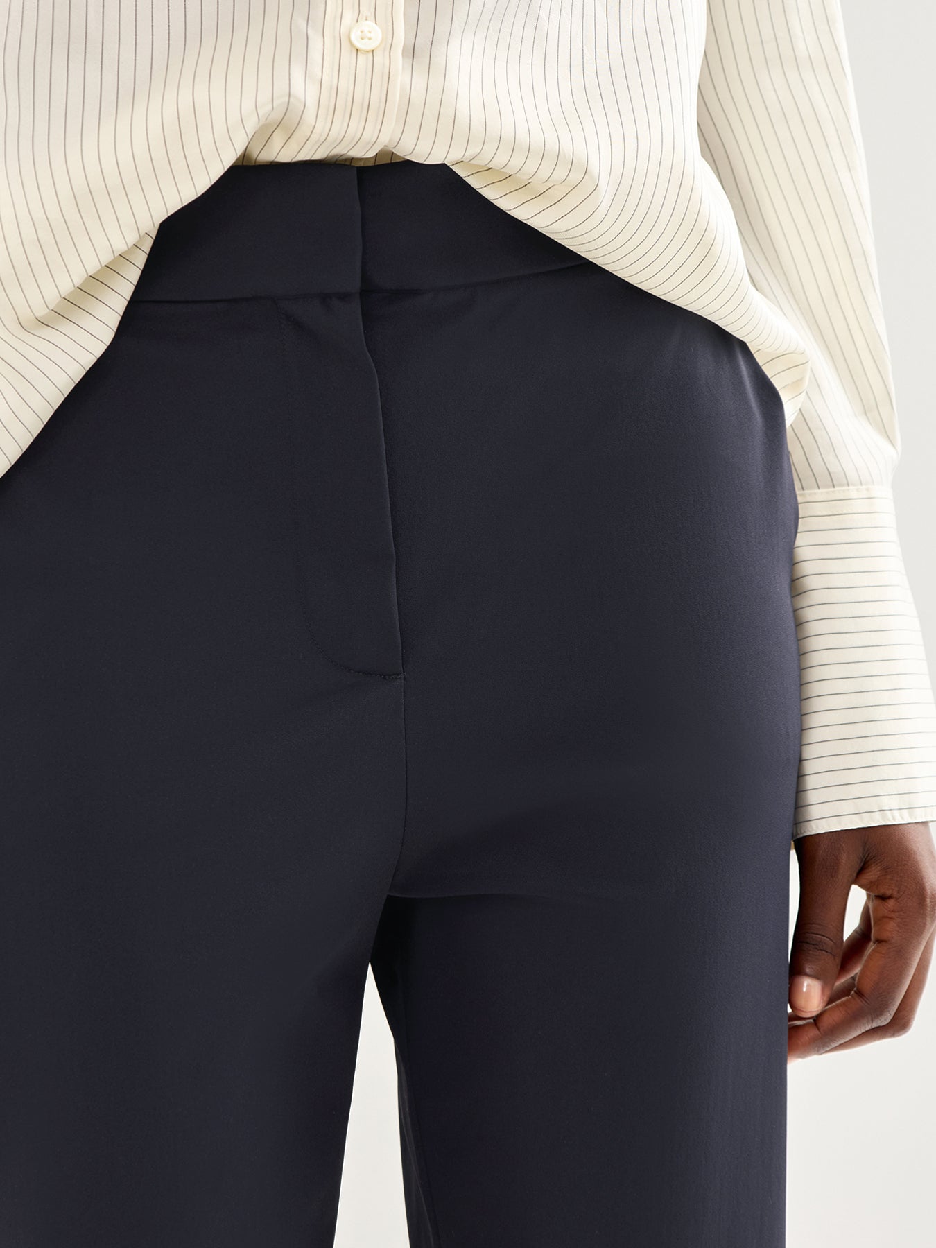 Quirino Nylon Stretch Slim Leg Trousers Black