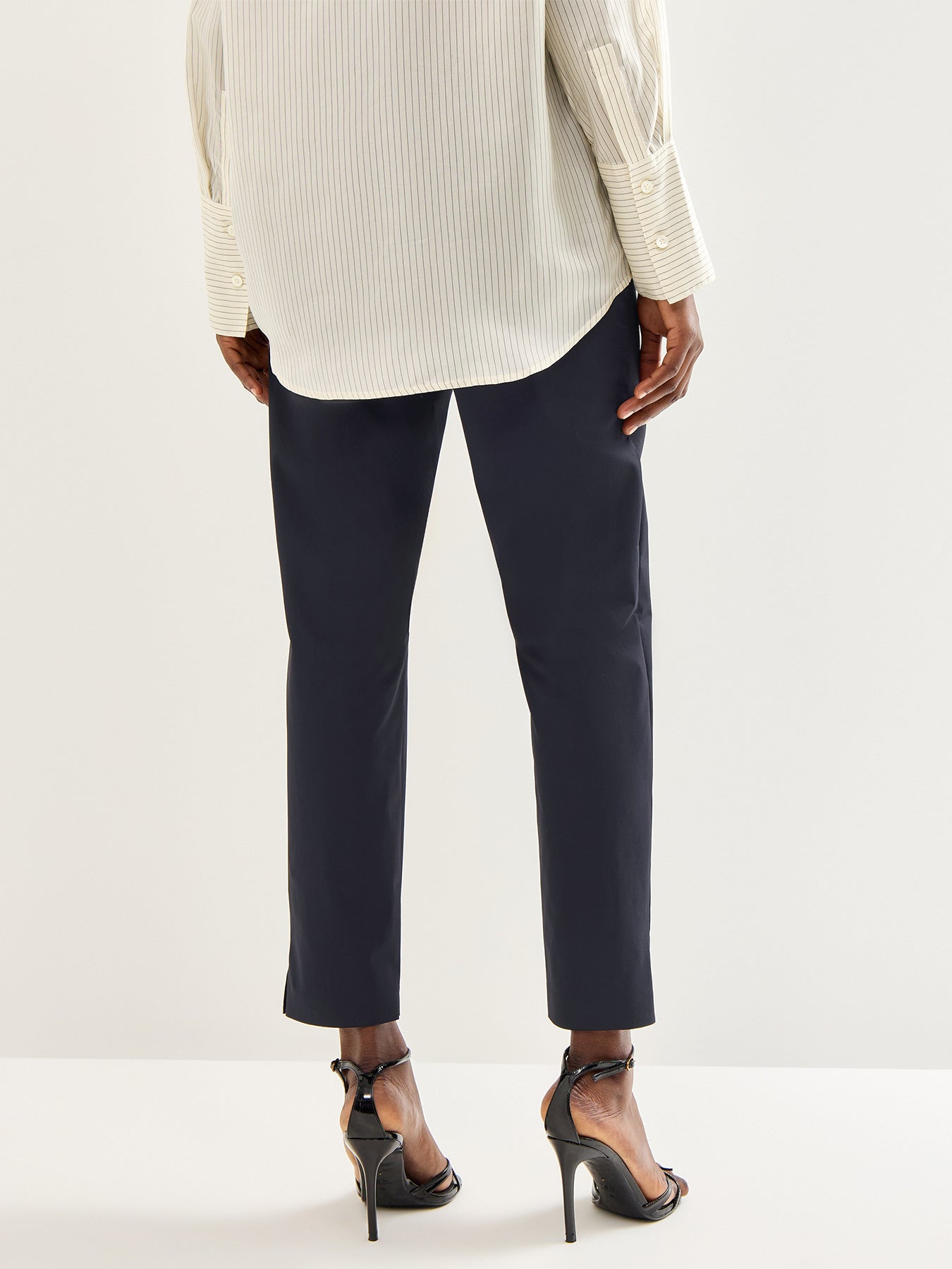 Quirino Nylon Stretch Slim Leg Trousers Black