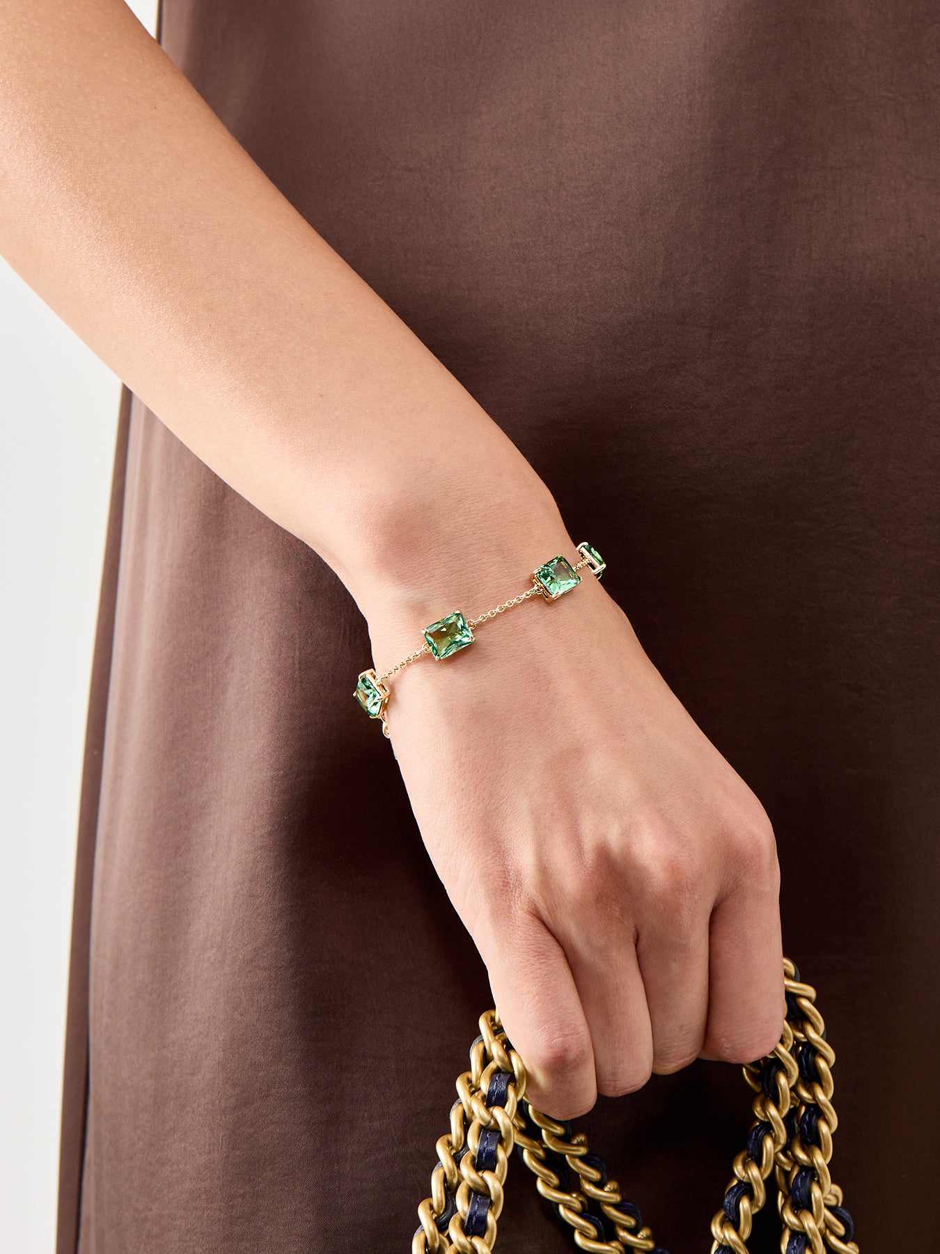 Multi Stone Flex Gold Bracelet