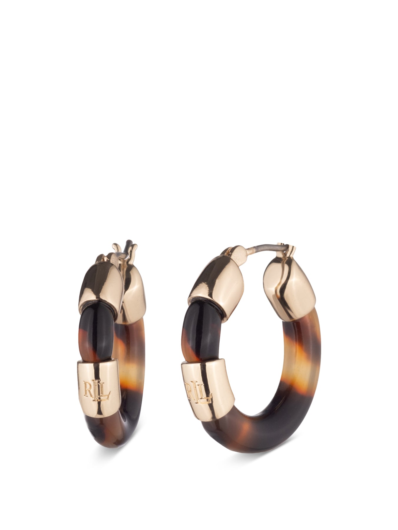 PE 22MM TORT LOGO HOOP GLD/TORT