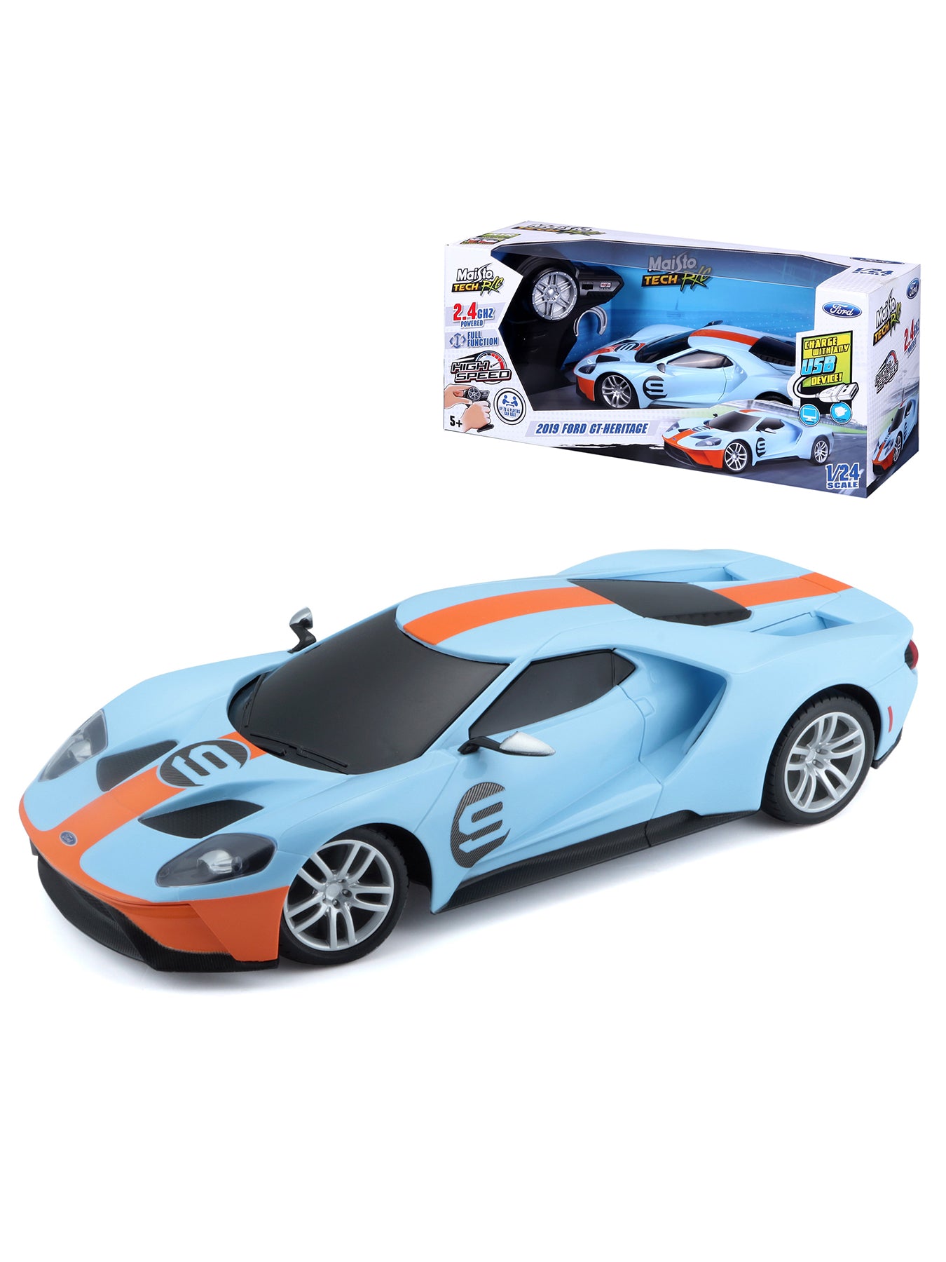 1:24 Premium Rc Ford Gt Heritage 2.4ghz Model Car