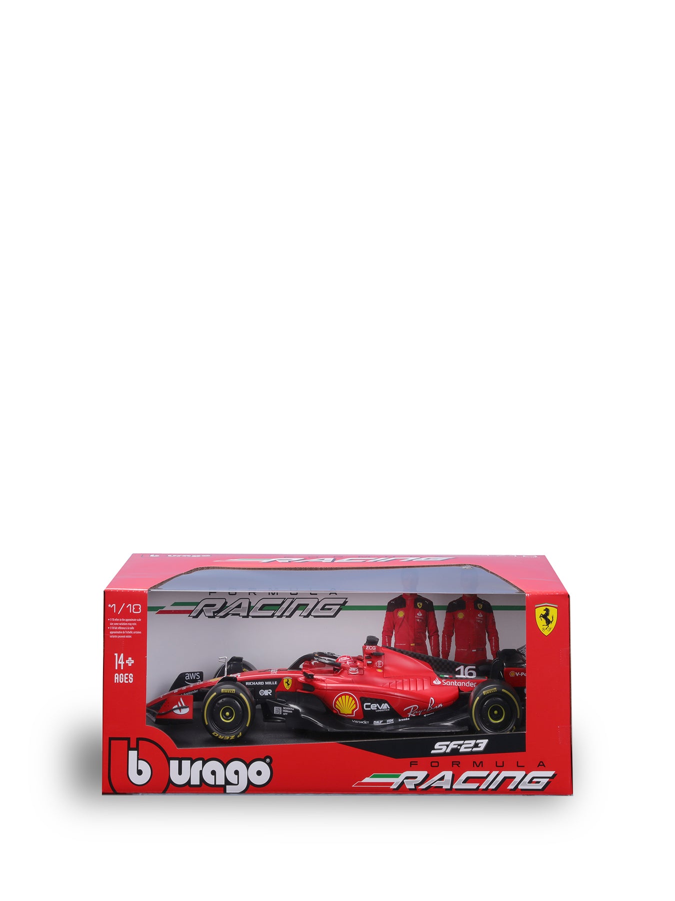 1:18 F1 Ferrari Sf-23 Leclerc With Helmet Model Car