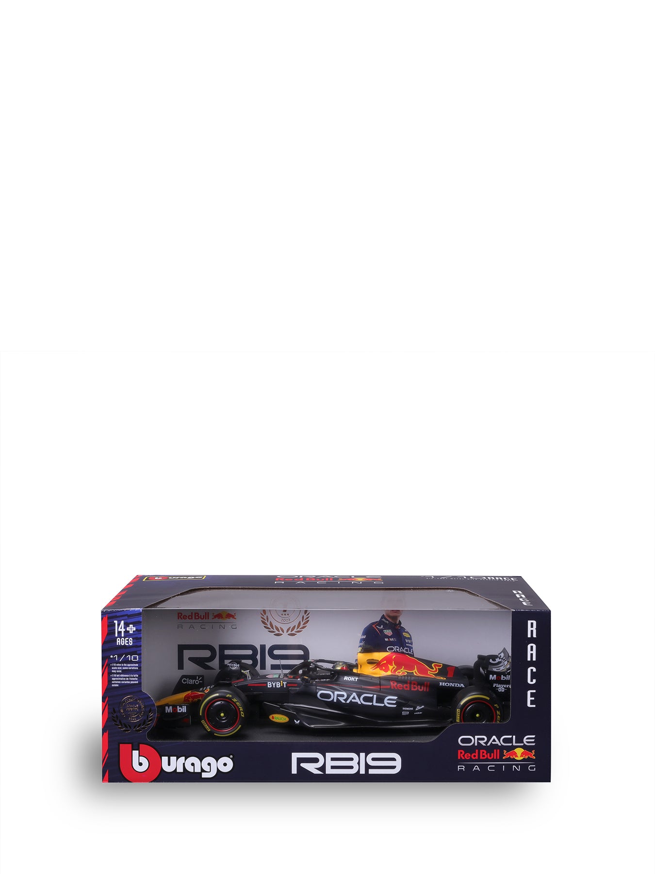 1:18 F1 Red Bull Racing Rb19 Verstappen With Helmet Model Car