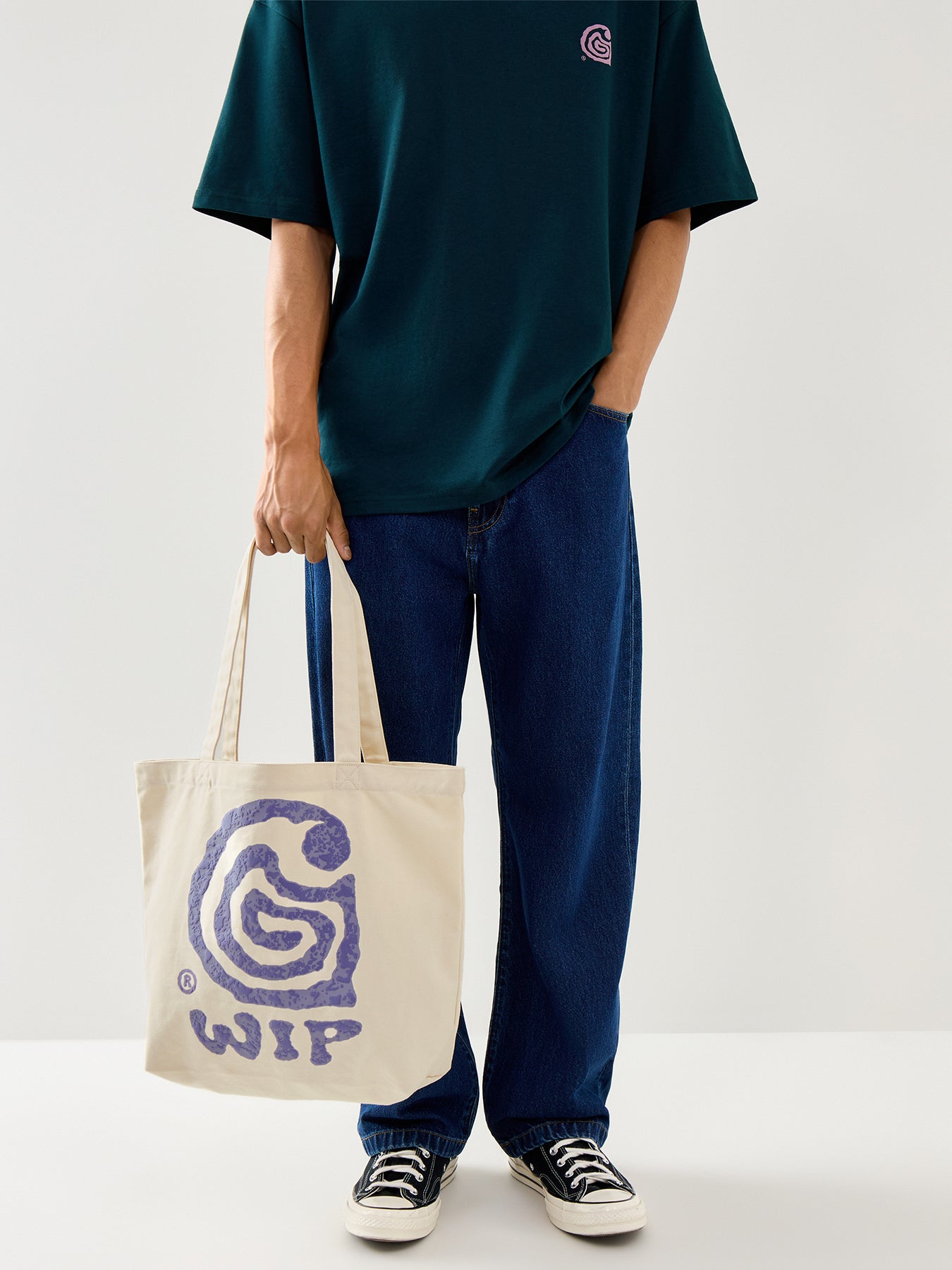 Canvas Graphic Tote Cotton Natural