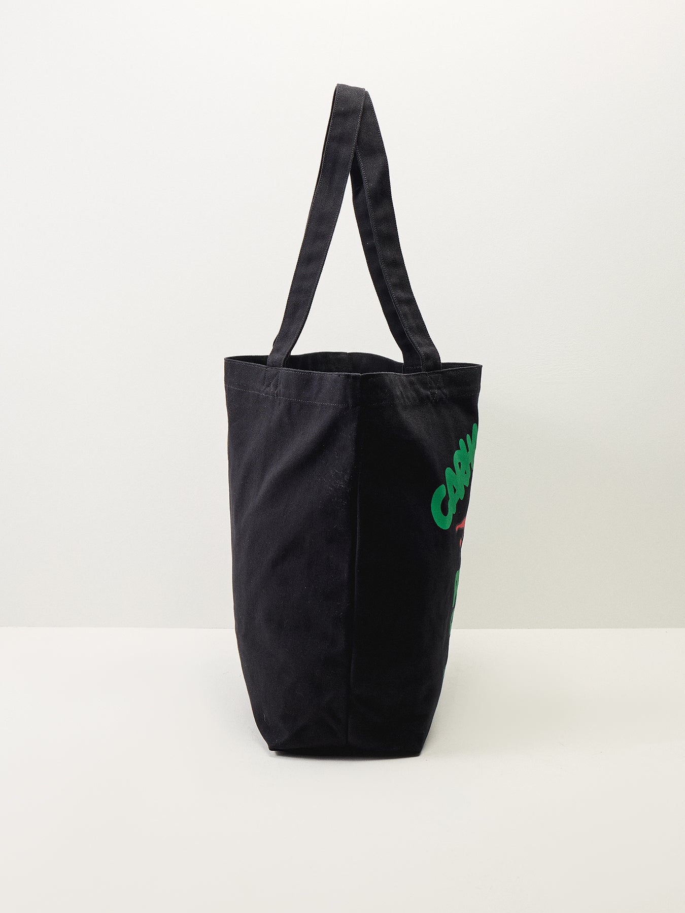 Canvas Graphic Tote Cotton Black