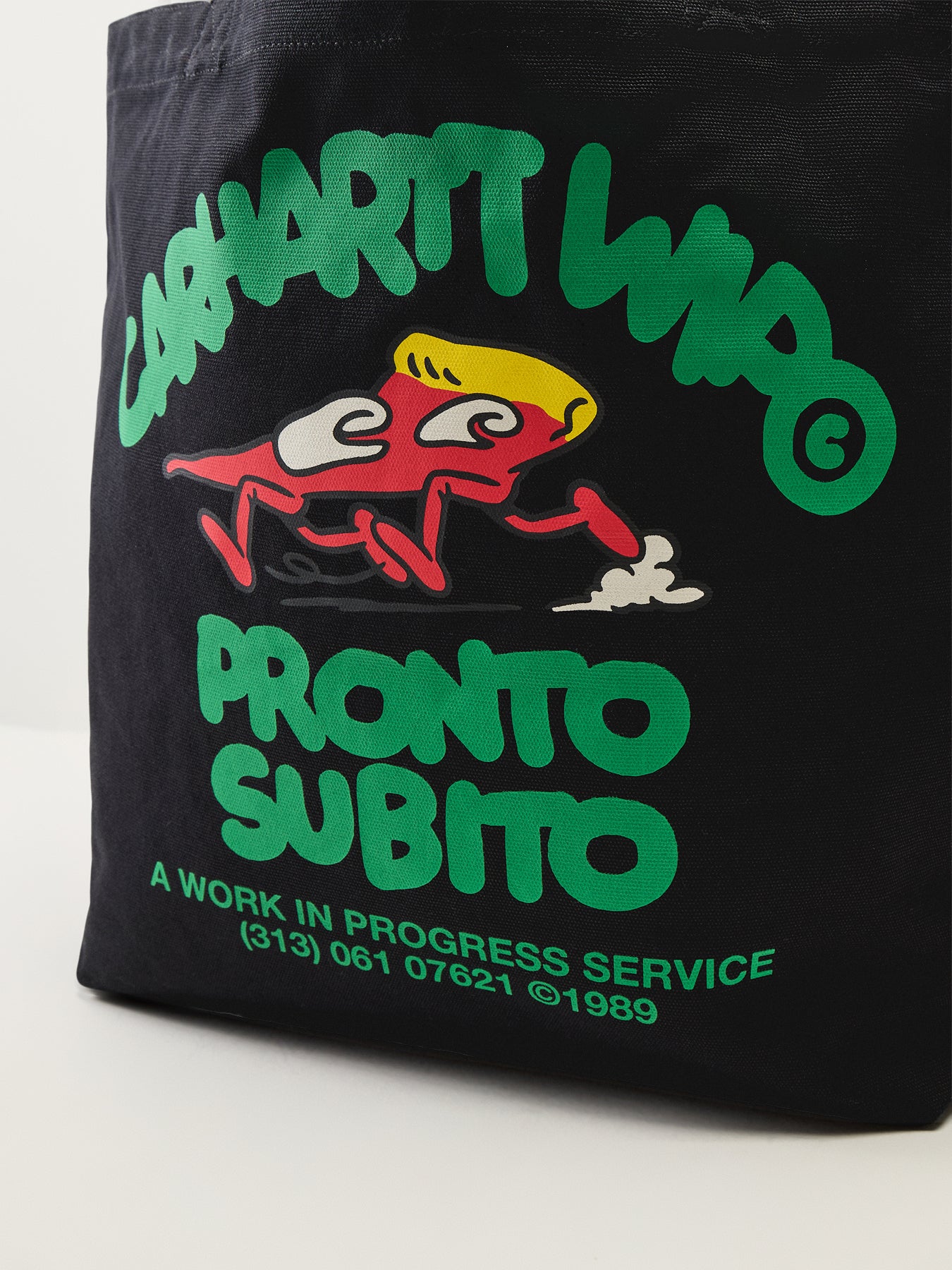 Canvas Graphic Tote Cotton Black