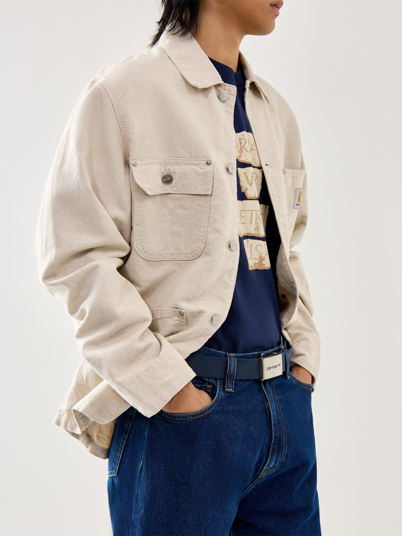 Clip Belt Chrome Buckle Air Force Blue