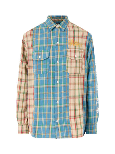 Panelled Check Shirt