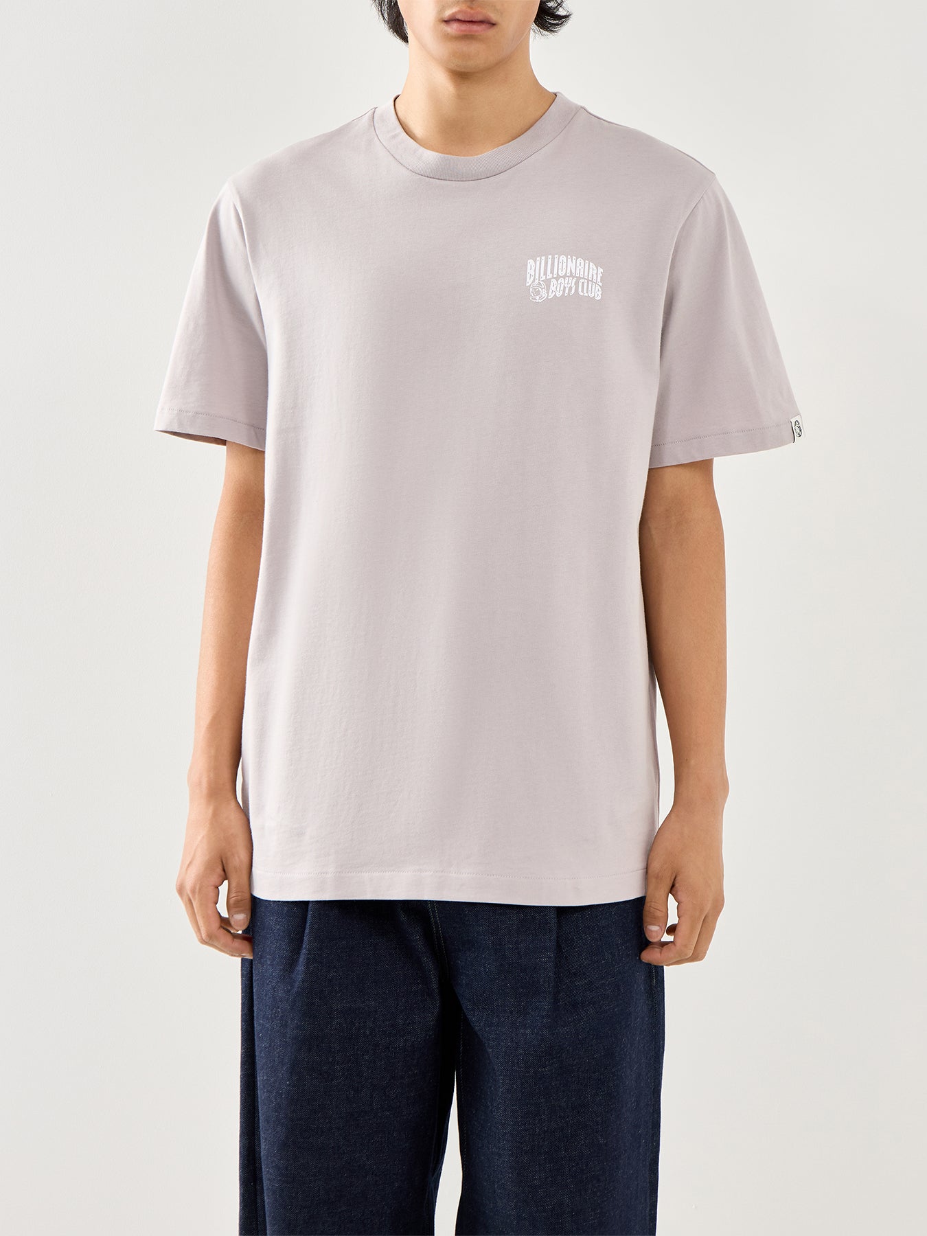 Flat Grey Cotton Small Arch Logo T-Shirt