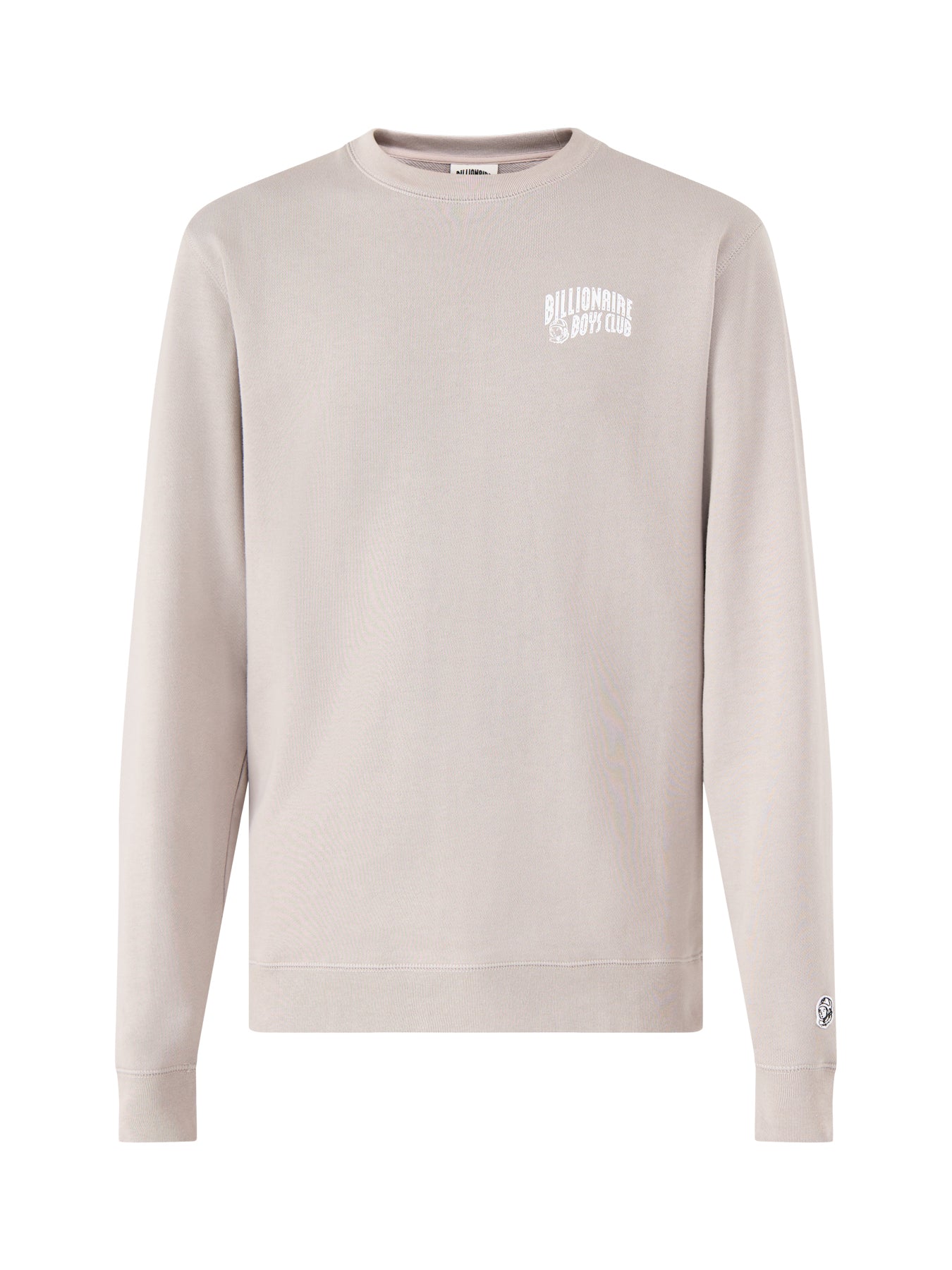 Flat Grey Cotton Small Arch Logo Crewneck