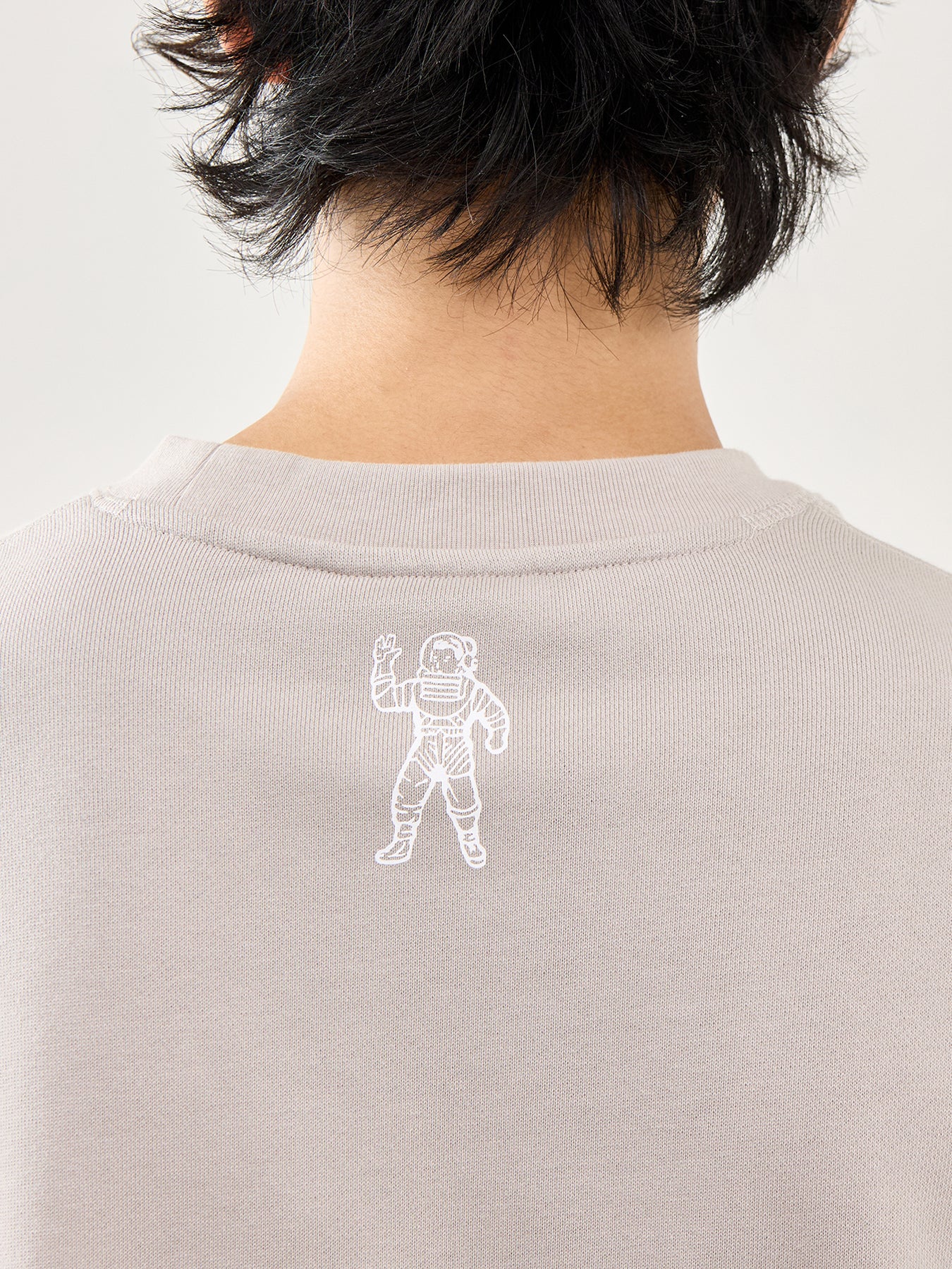 Flat Grey Cotton Small Arch Logo Crewneck