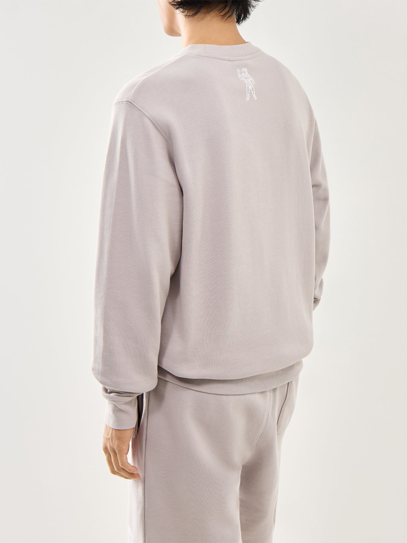 Flat Grey Cotton Small Arch Logo Crewneck