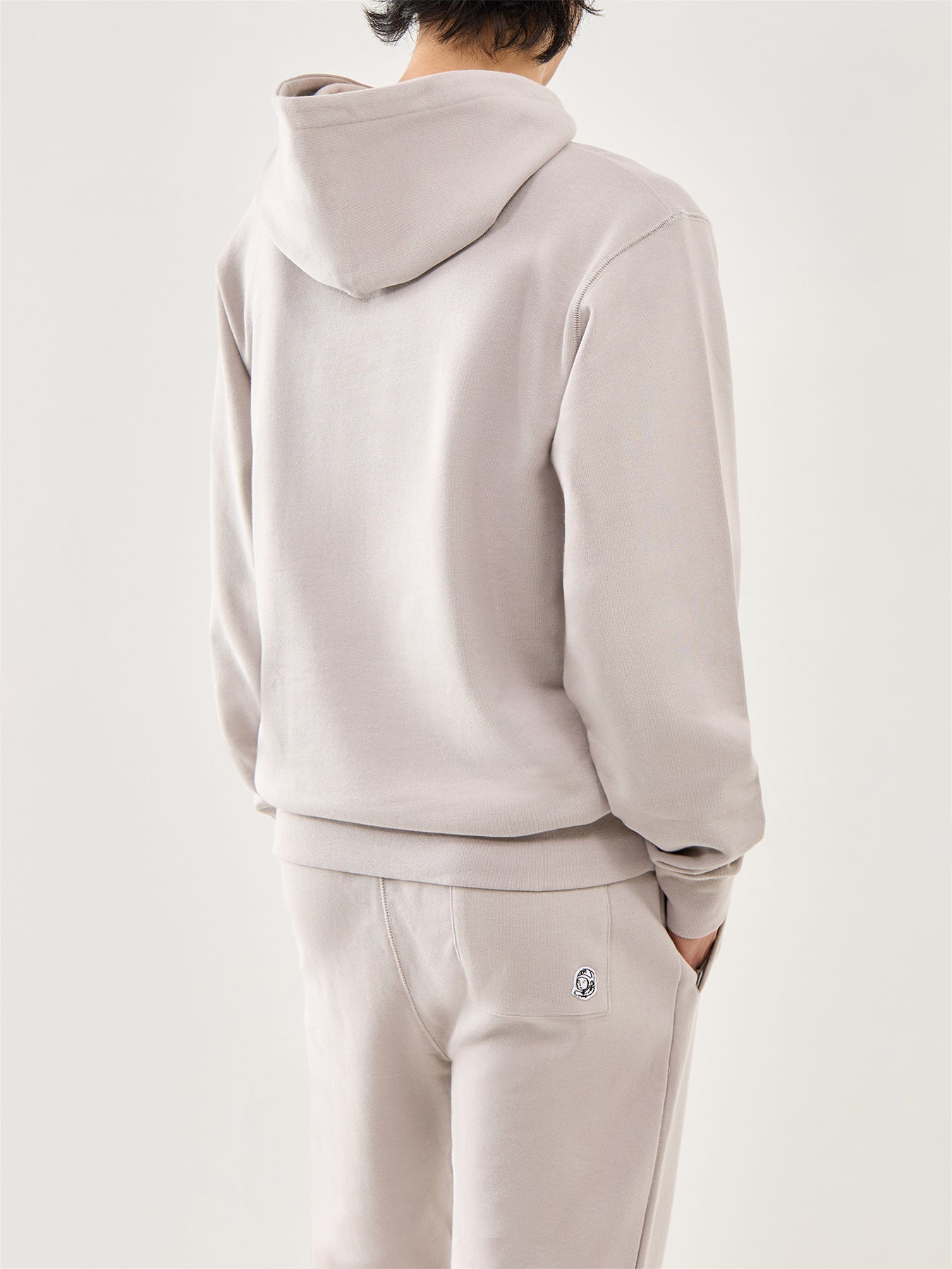 Flat Grey Cotton Small Arch Logo Hoodie