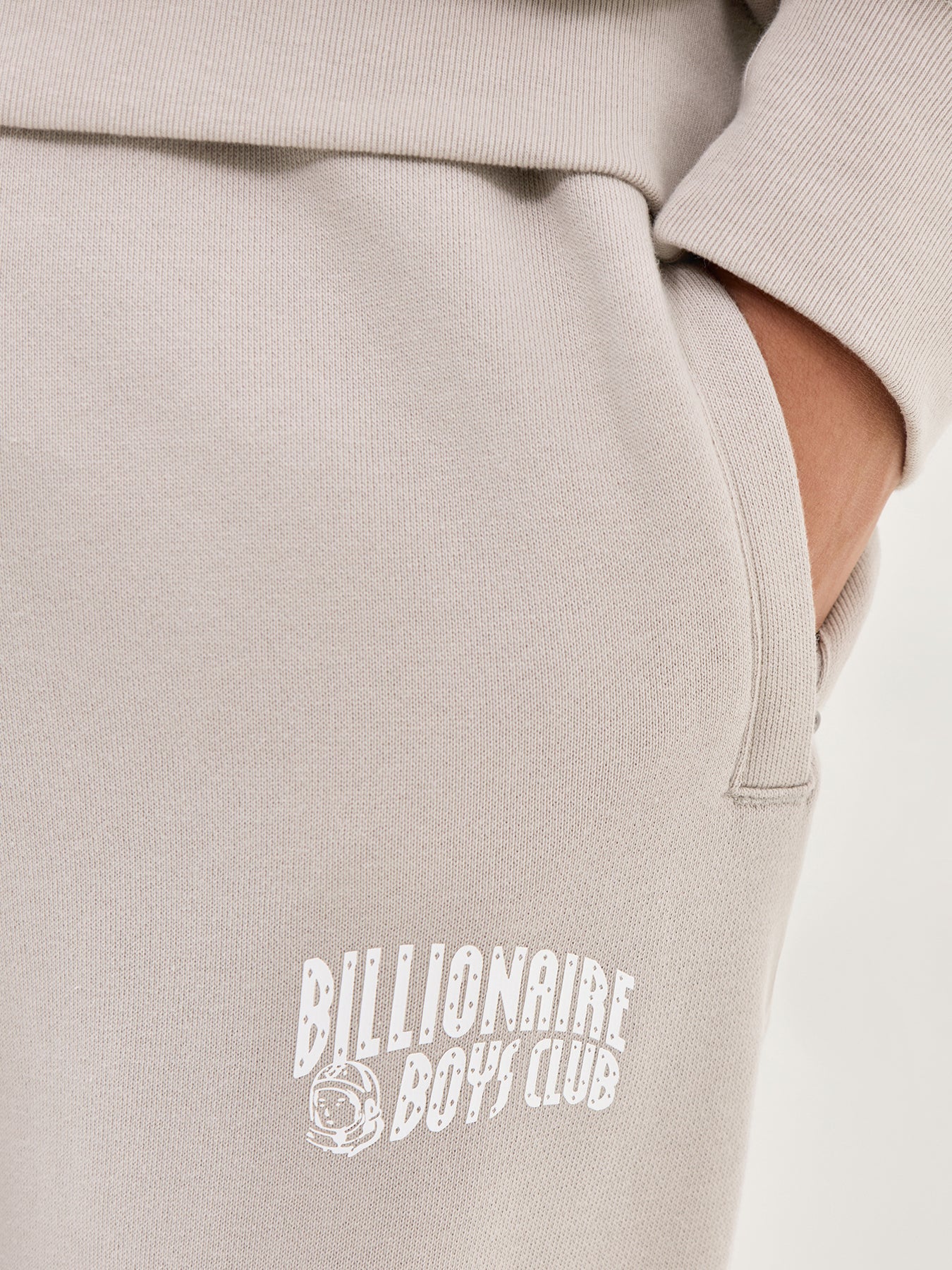Flat Grey Cotton Small Arch Logo Sweatpants