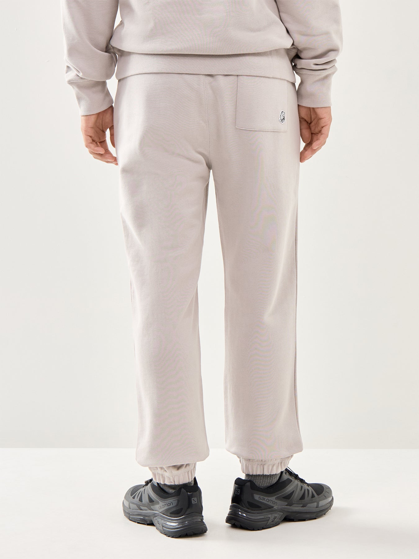 Flat Grey Cotton Small Arch Logo Sweatpants
