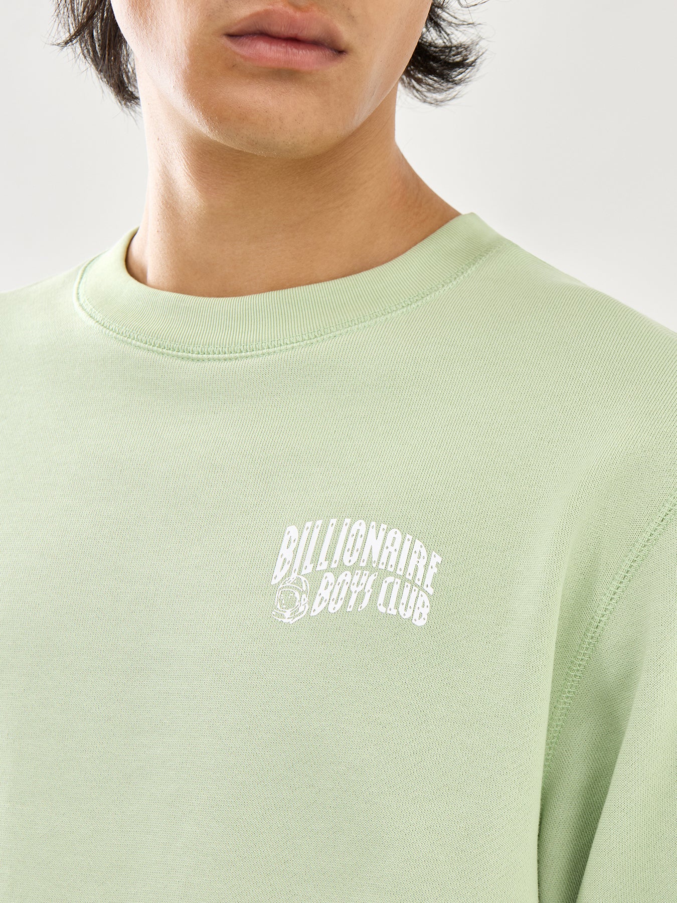 Pistachio Cotton Small Arch Logo Crewneck